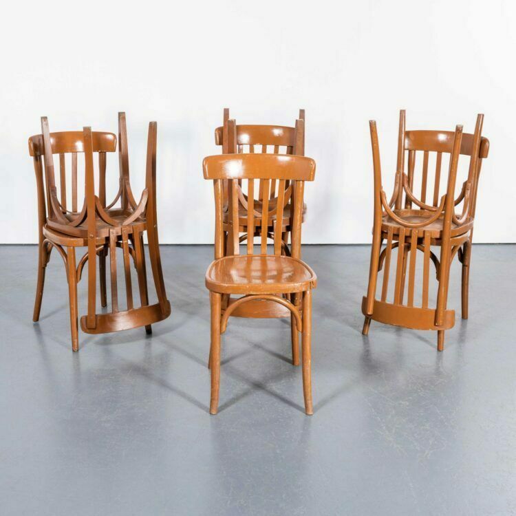 1950’s Bentwood Nougat Painted Beech Bentwood Dining Chairs – Set Of Seven photo furniture