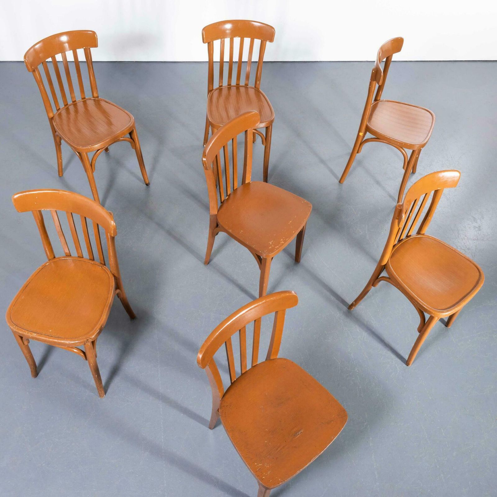 1950’s Bentwood Nougat Painted Beech Bentwood Dining Chairs – Set Of Seven photo buy