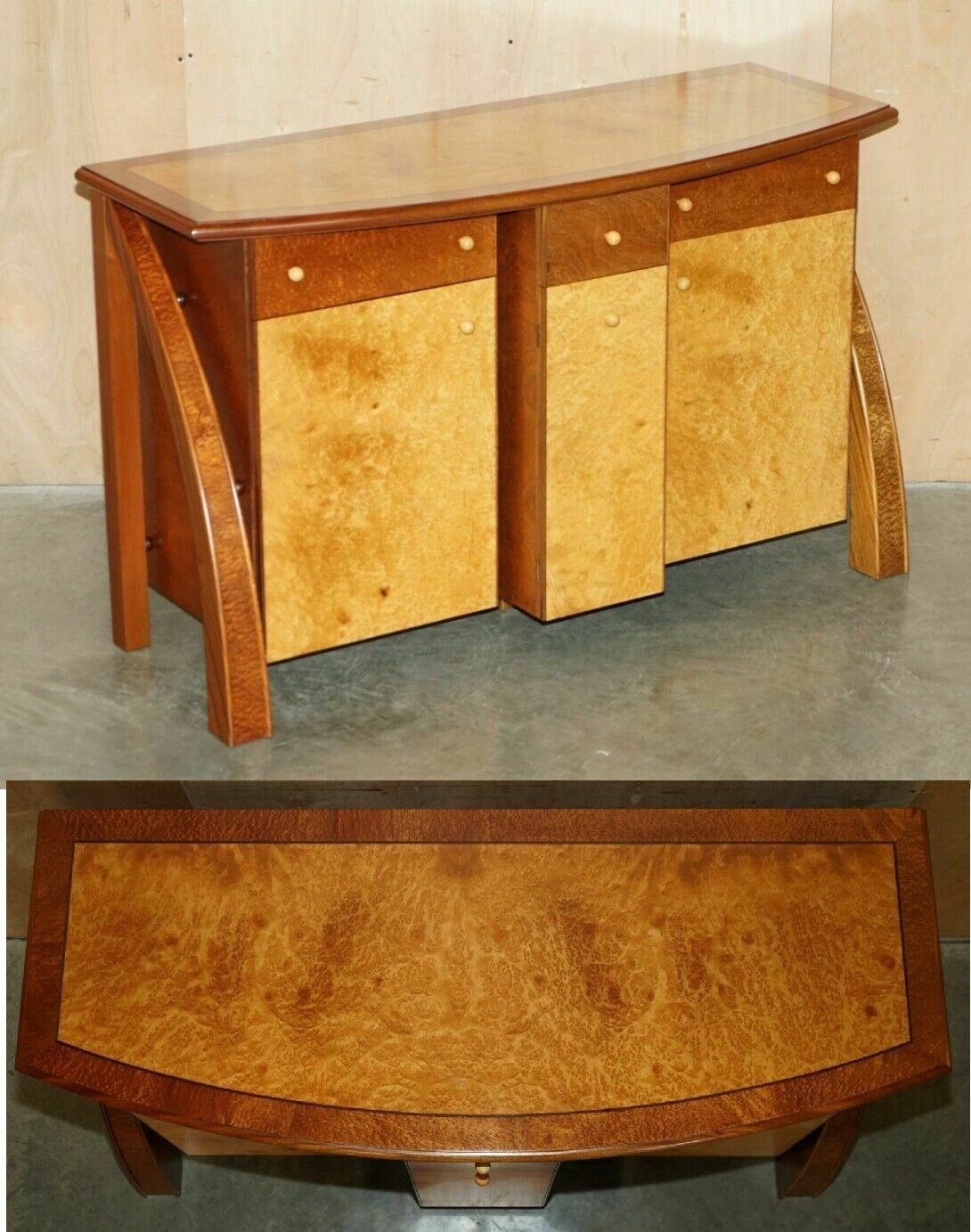 Stunning Burr Maple & Thuya Wood Andrew Vara Art Deco Sculptural Sideboard