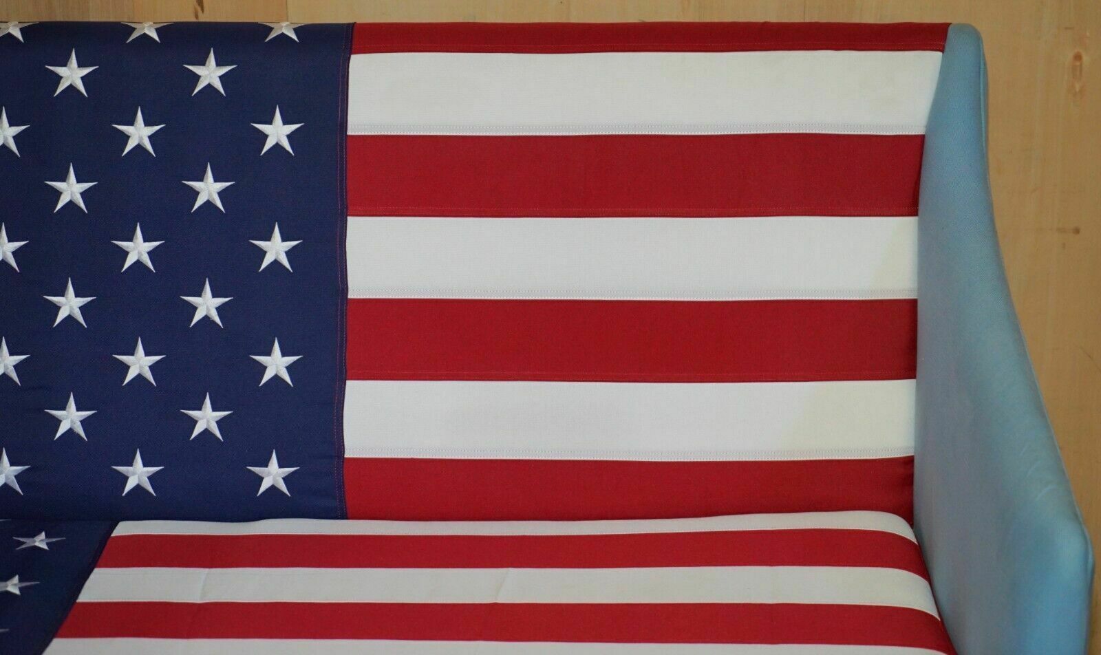 Antique Georgian 1820 Sofa Upholstered With American Flag Stars & Stripes USA photo 7950.0