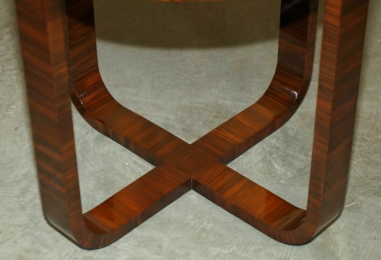 Pair Of Ralph Lauren Single Drawer Round Macassar Table Side Occasional Tables photo vinterior