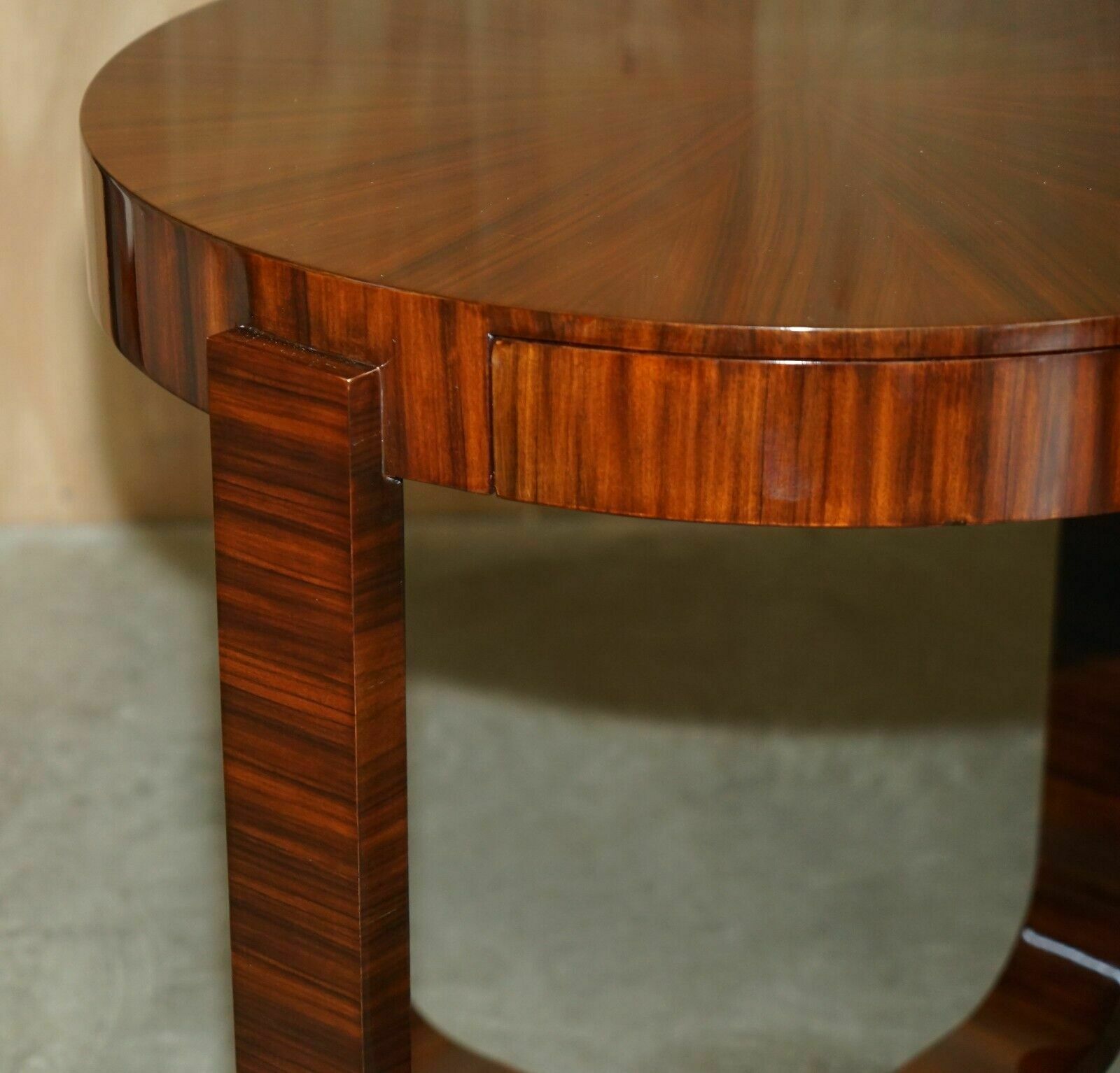 Pair Of Ralph Lauren Single Drawer Round Macassar Table Side Occasional Tables photo vintage