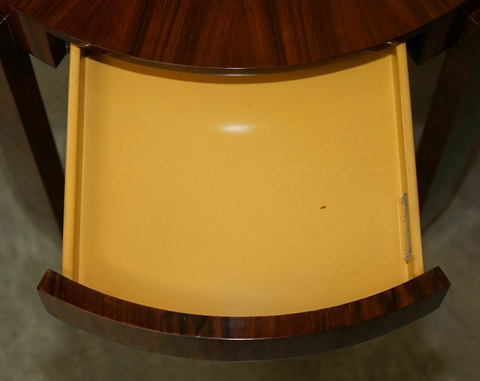 photo buy Pair Of Ralph Lauren Single Drawer Round Macassar Table Side Occasional Tables