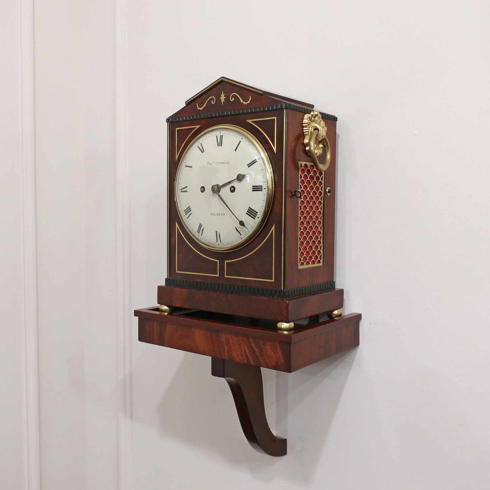 Regency Mahogany And Brass Inlaid Bracket Clock By Thomas Connold