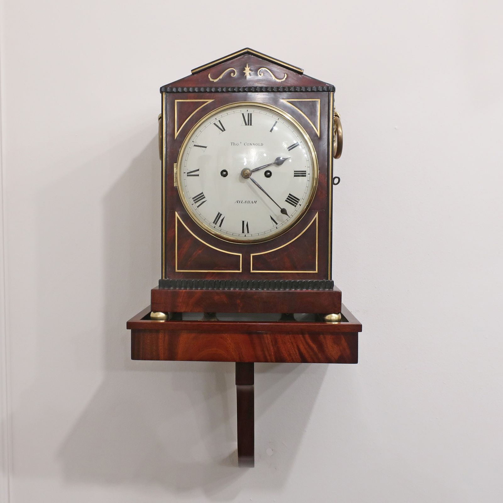 Regency Mahogany And Brass Inlaid Bracket Clock By Thomas Connold photo Home Decor