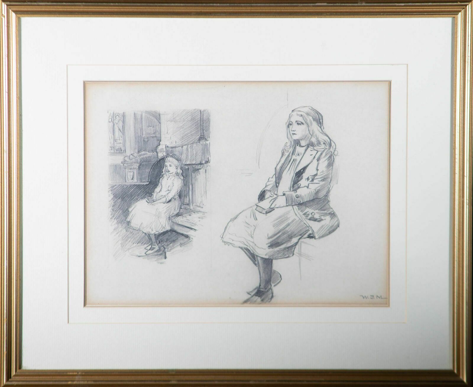 W.J.M Early 20th Century Graphite Drawing, Portrait Studies