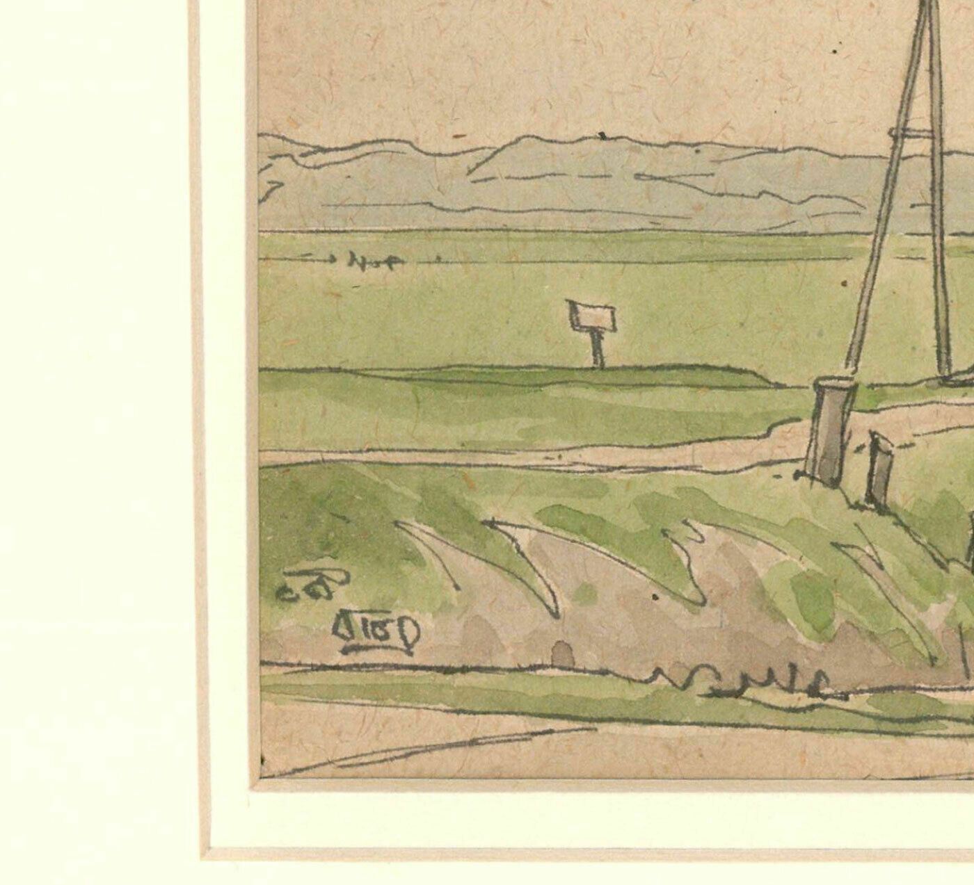 20th Century Watercolour The Norfolk Farm photo for sale