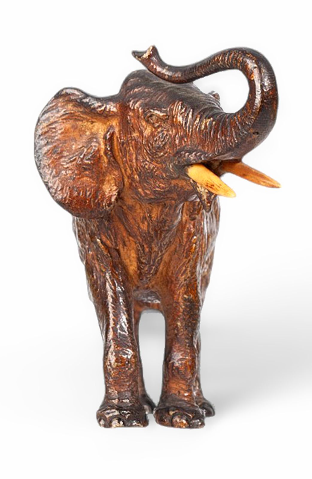Art Nouveau Cold Painted Bronze Small Elephant Figurine By Franz Bergmann, Austria photo buy