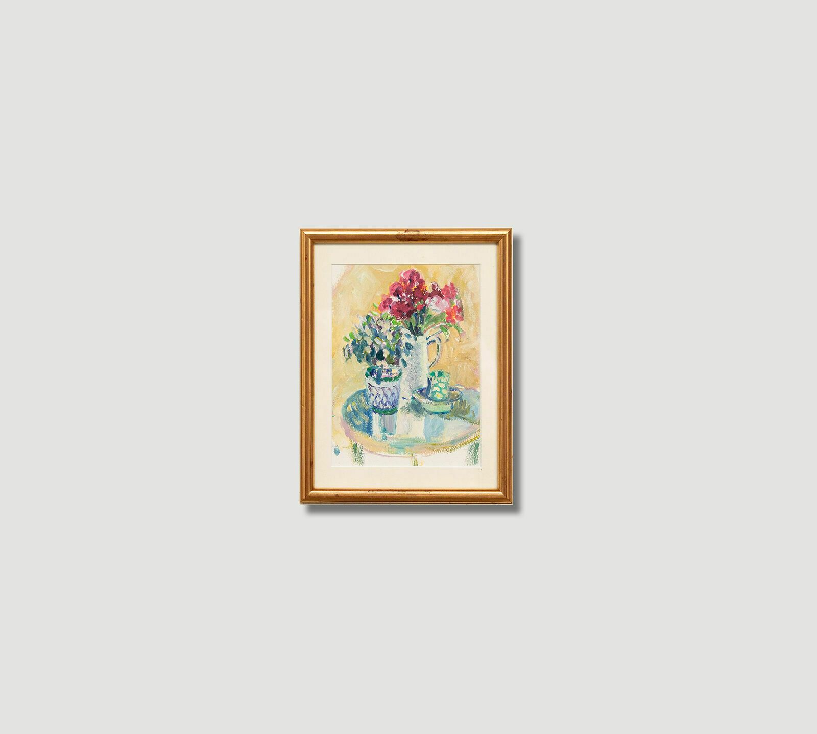 Rose Hughes Framed Contemporary Oil, Coffee Table Flowers photo vinterior