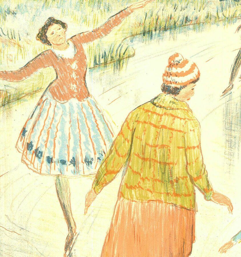 Vincent Henry Lines (1909 1968)  20th Century Lithograph, Ice Skaters I photo furniture