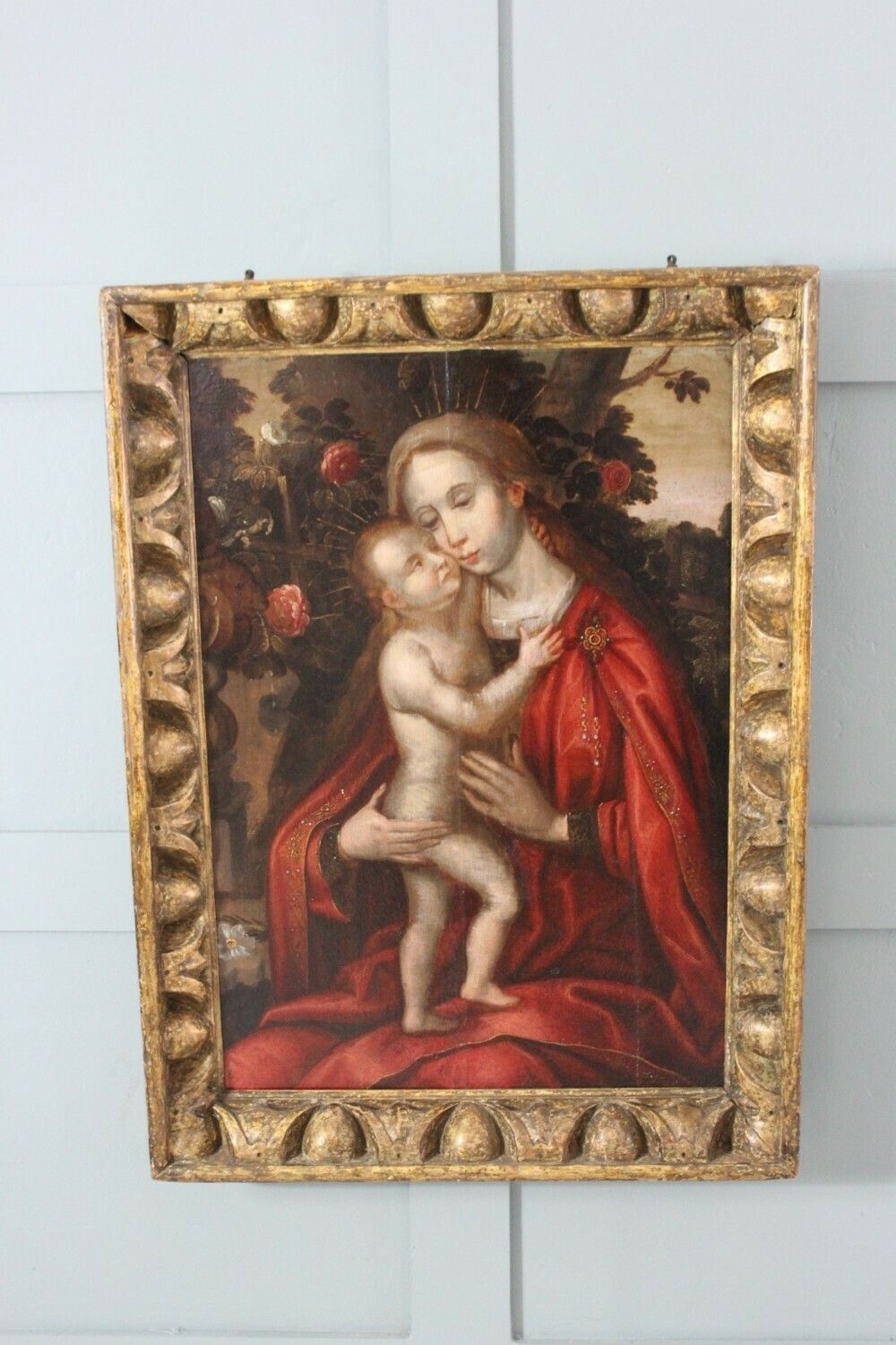 The Madonna And Child In A Rose Garden School Ambrious Benson Painting photo 7800.0
