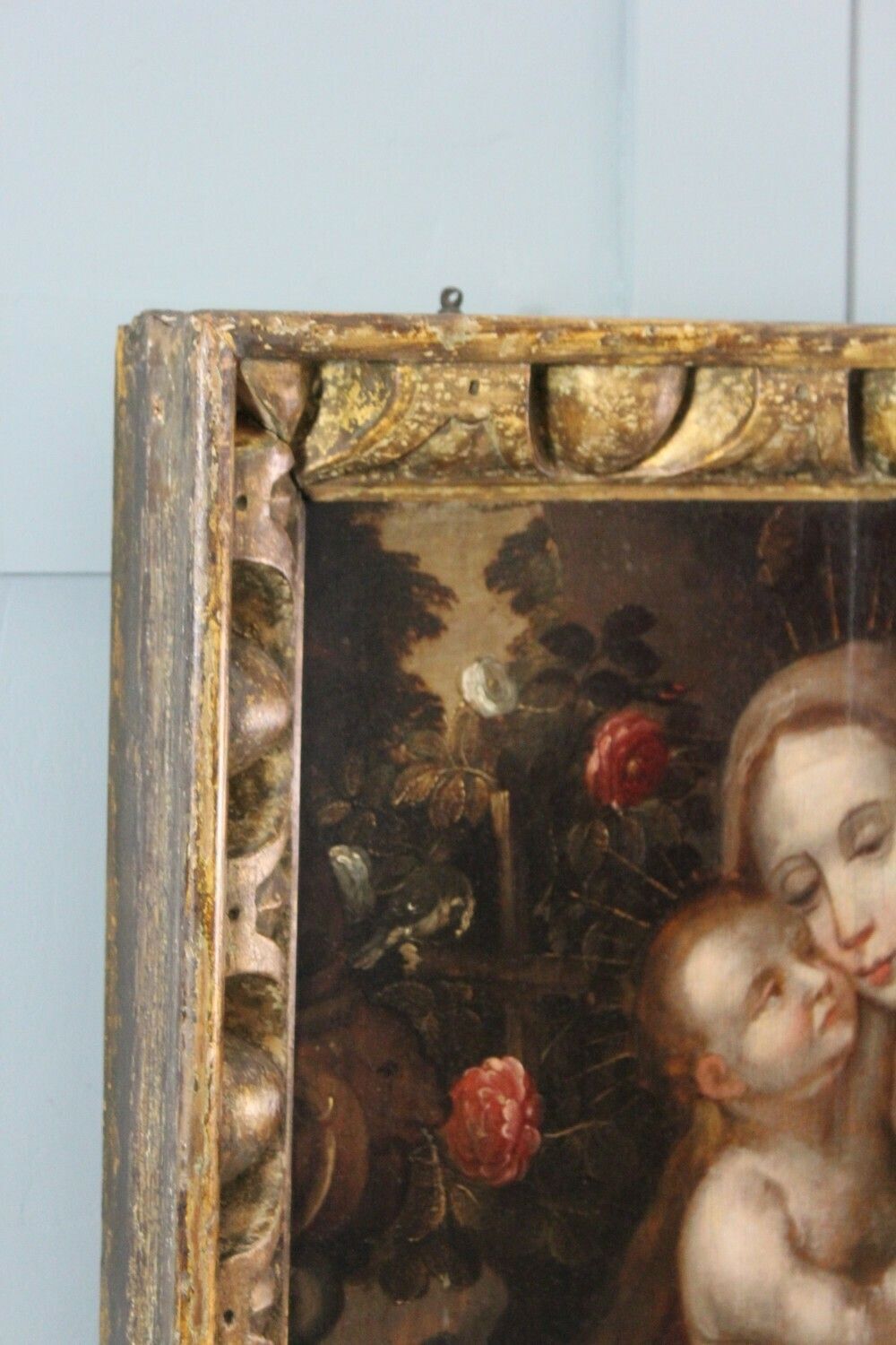 The Madonna And Child In A Rose Garden School Ambrious Benson Painting photo vintage