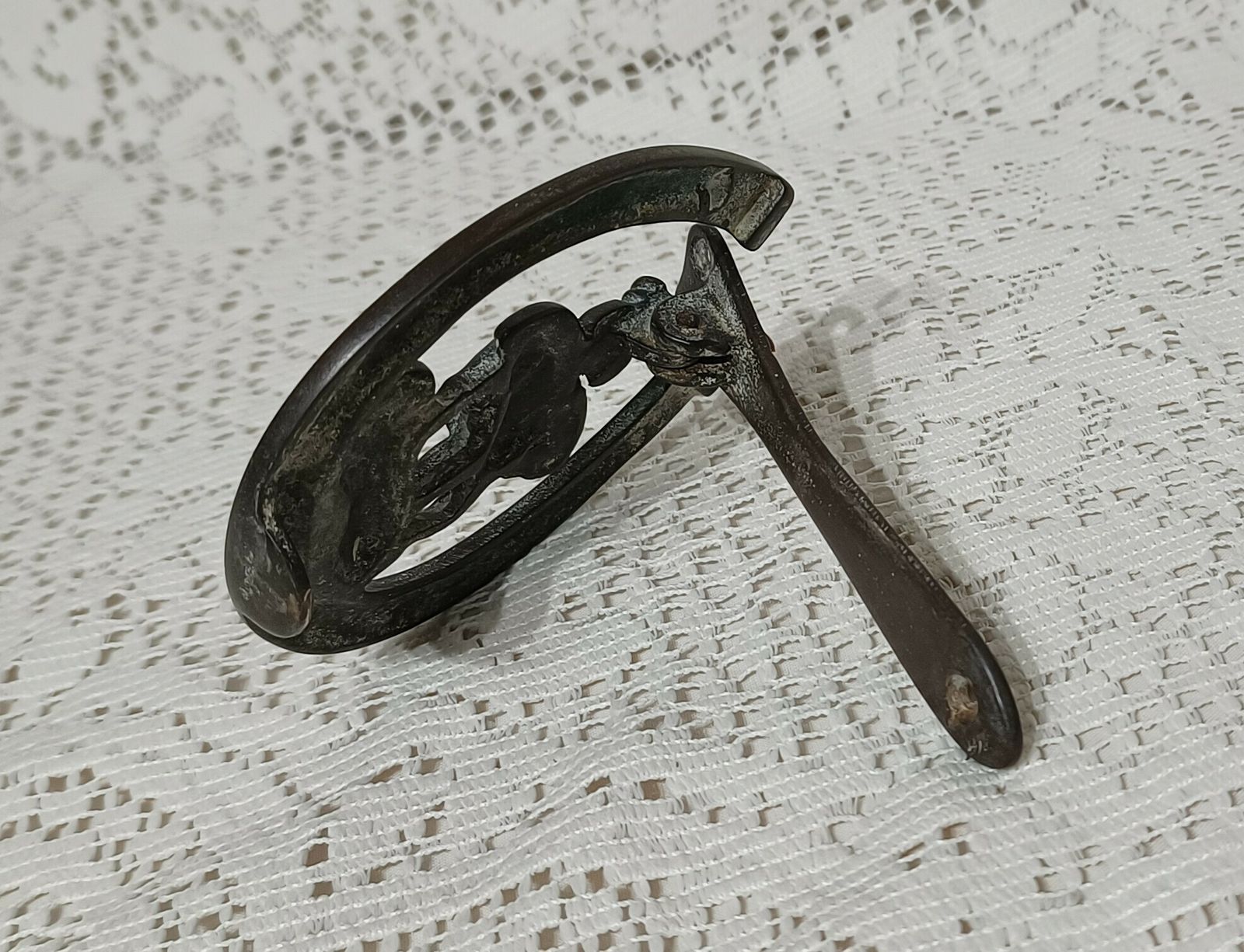 Aged Brass Door Knocker Huntsman And Horse And Hound  Knocker. photo 51.2