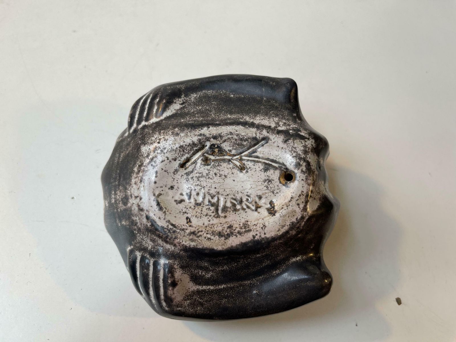Antique Karl Hansen Reistrup Demon Dish In Ash Glaze For Herman A. Kähler, 1890s photo vintage