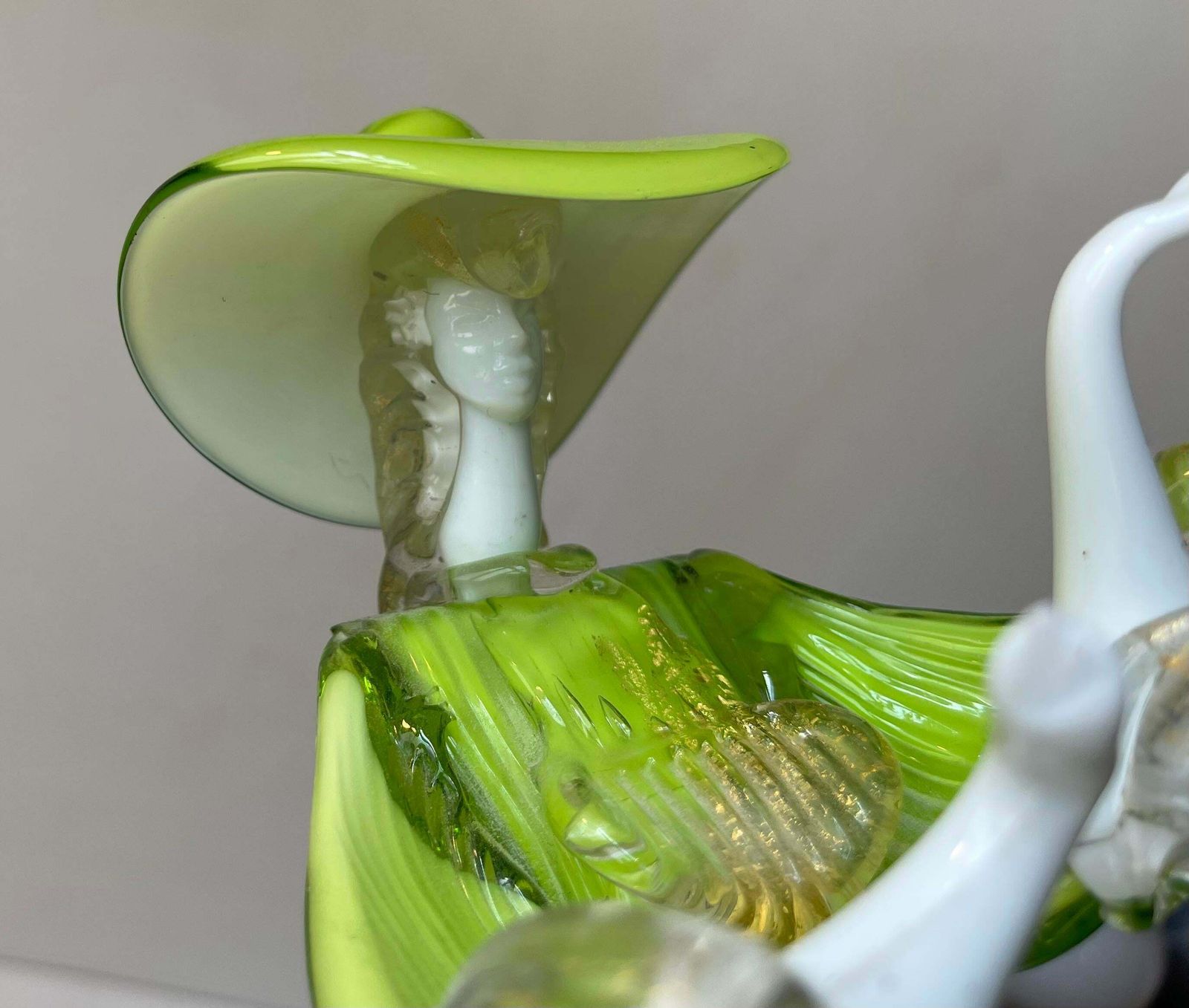 Vintage Kelly Green Venetian Murano Glass Dancers By Franco Toffolo, 1960s photo 1252.0