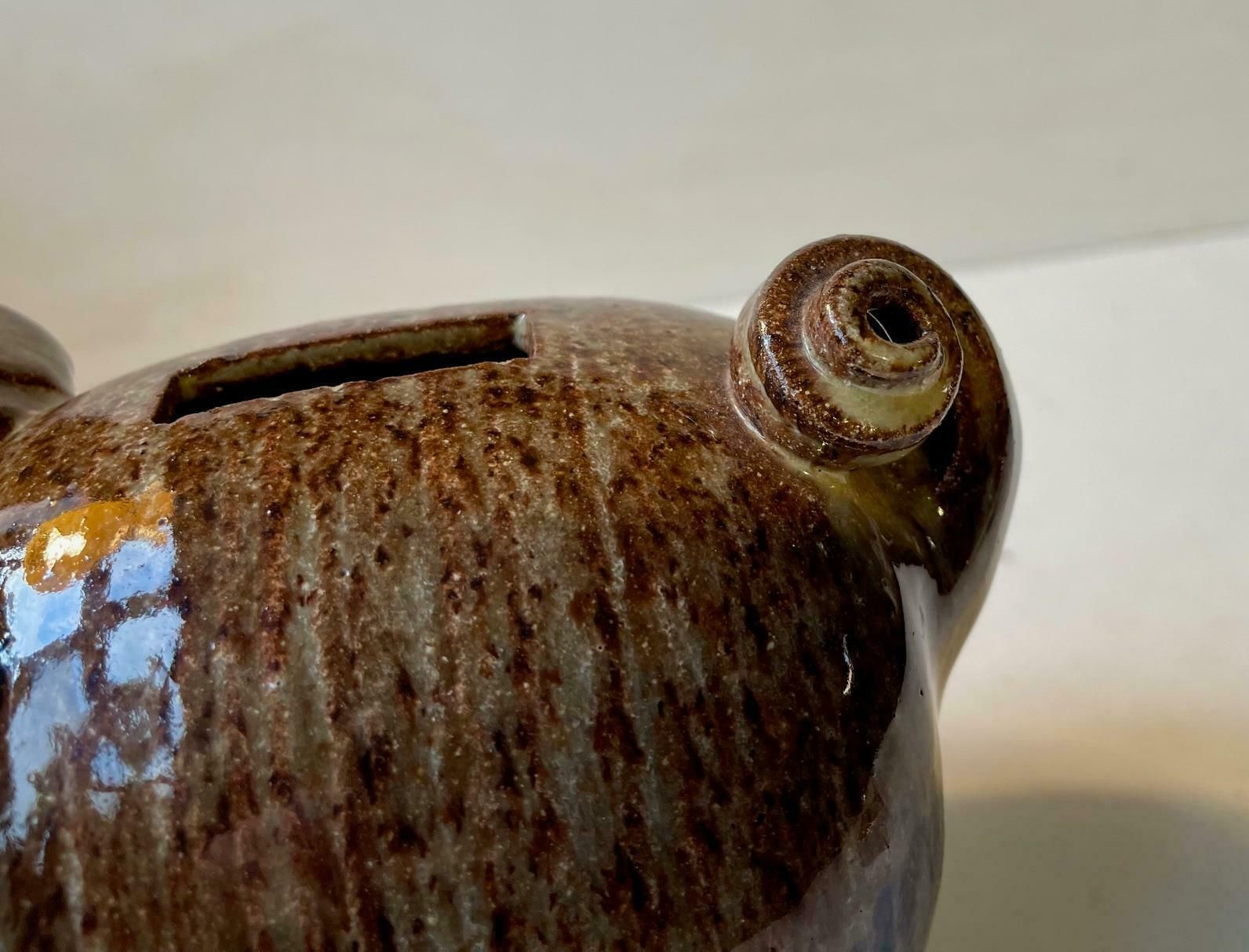 Danish Midcentury Stoneware Money Piggy Bank By Per Steffen Petersen, 1970s photo vinterior