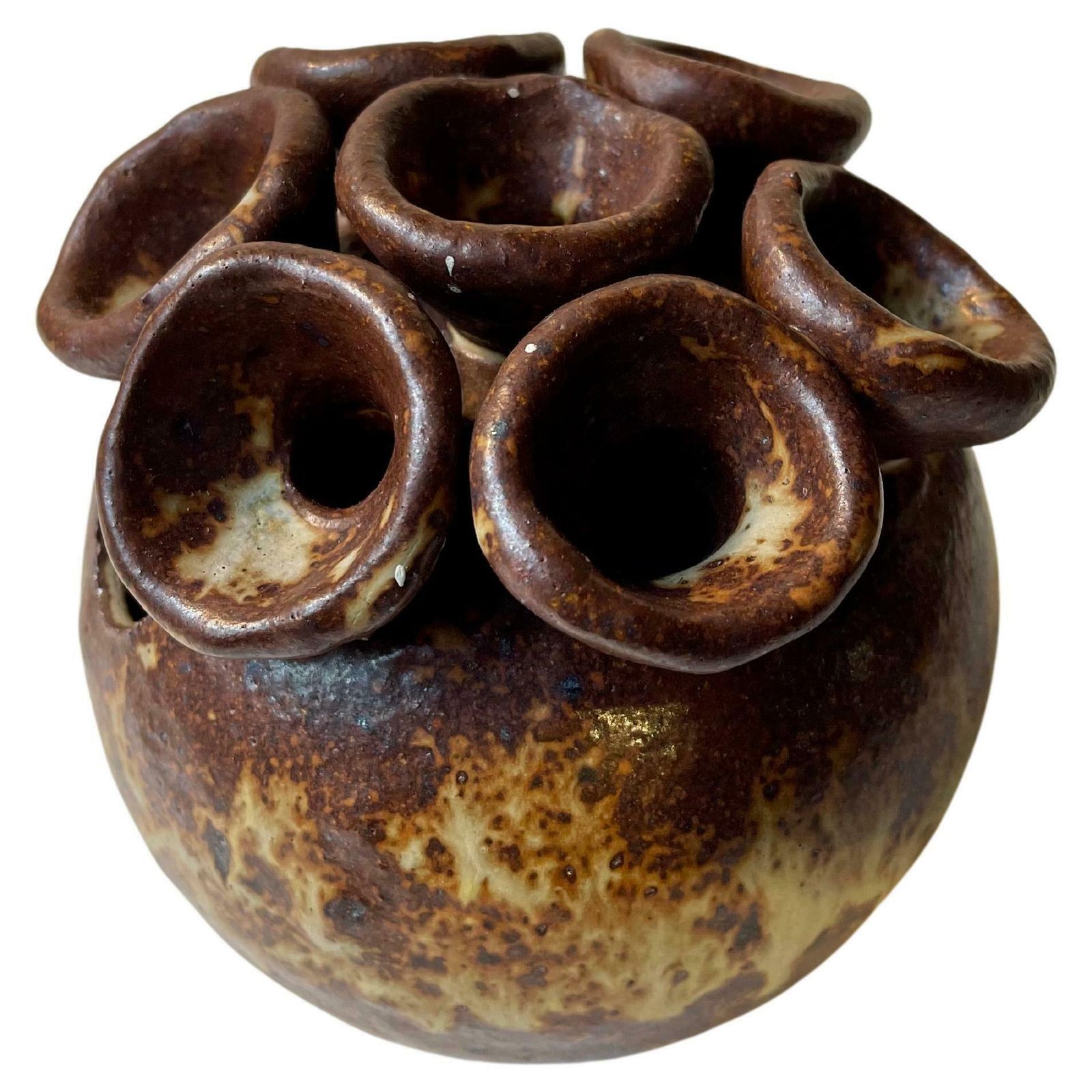 Danish Glazed Brutalist Stoneware Vase By Søren Visby, 1970s