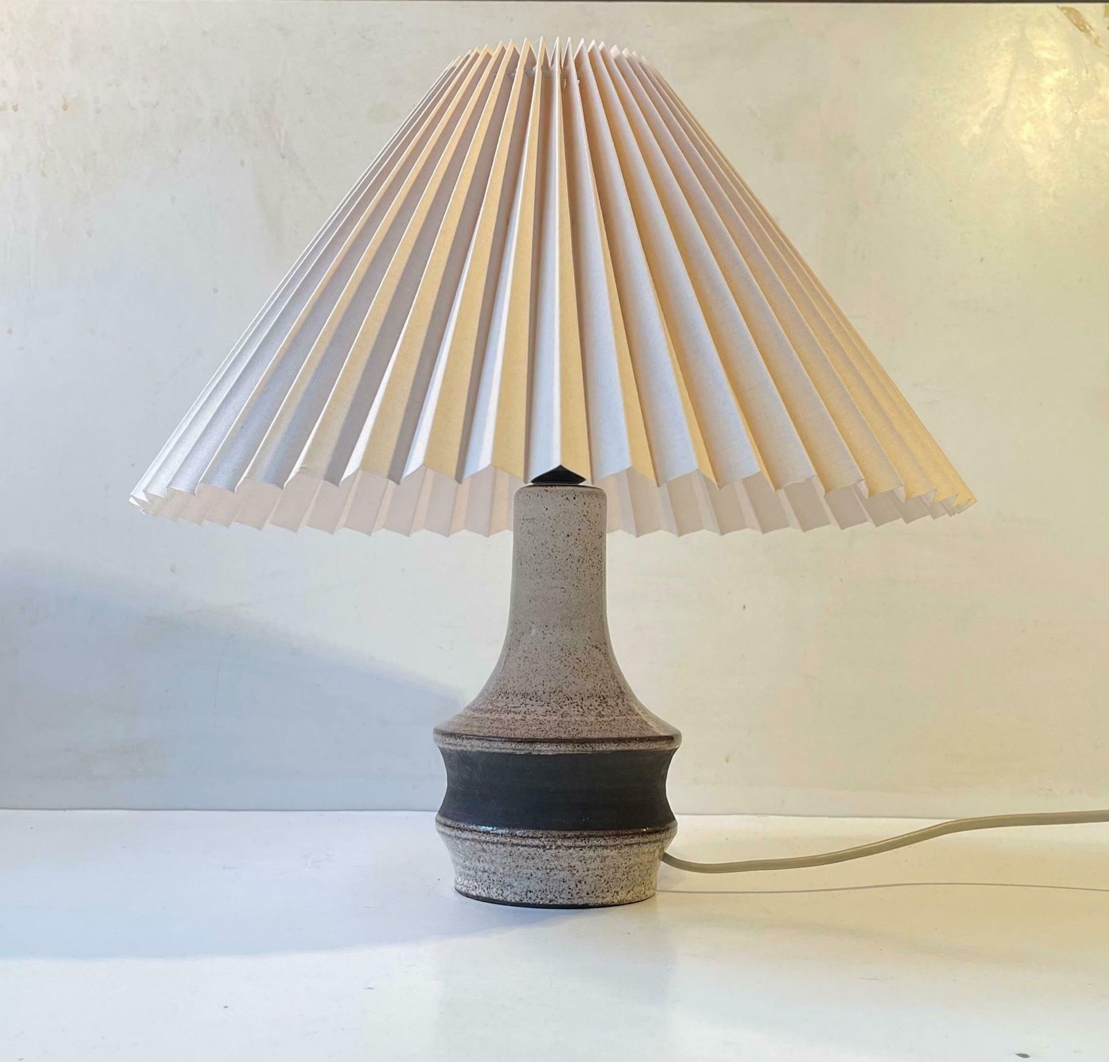 Scandinavian Dusty Glazed Stoneware Table Lamp, 1970s photo furniture