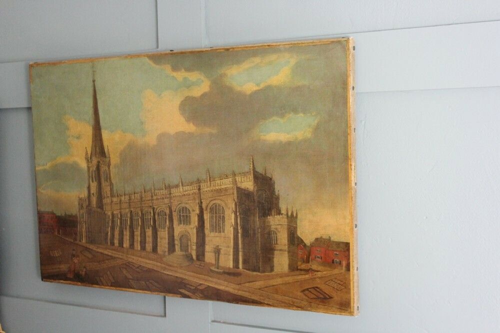 Wakefield Cathedral, Yorkshire – Original Oil Painting Attributed To John Cawthorn photo furniture