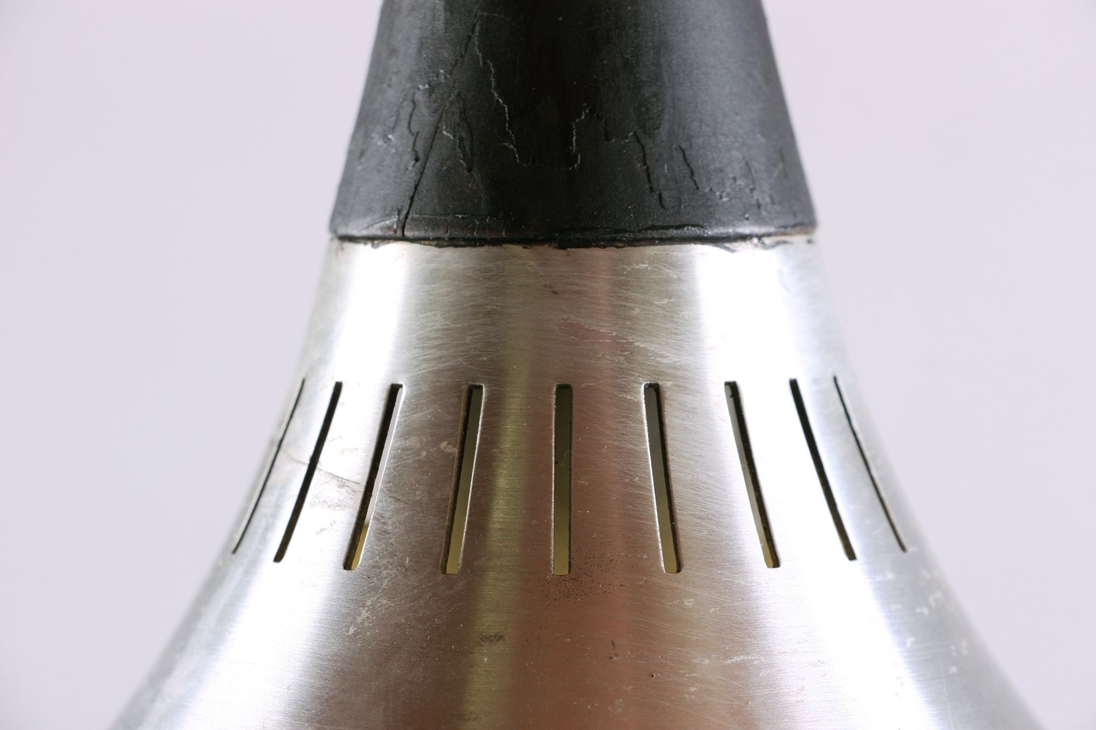 Large Danish Chrome Metal Pendant Light, Orient Model By Jo Hammerborg For Fog & Morup 1960. photo vintage