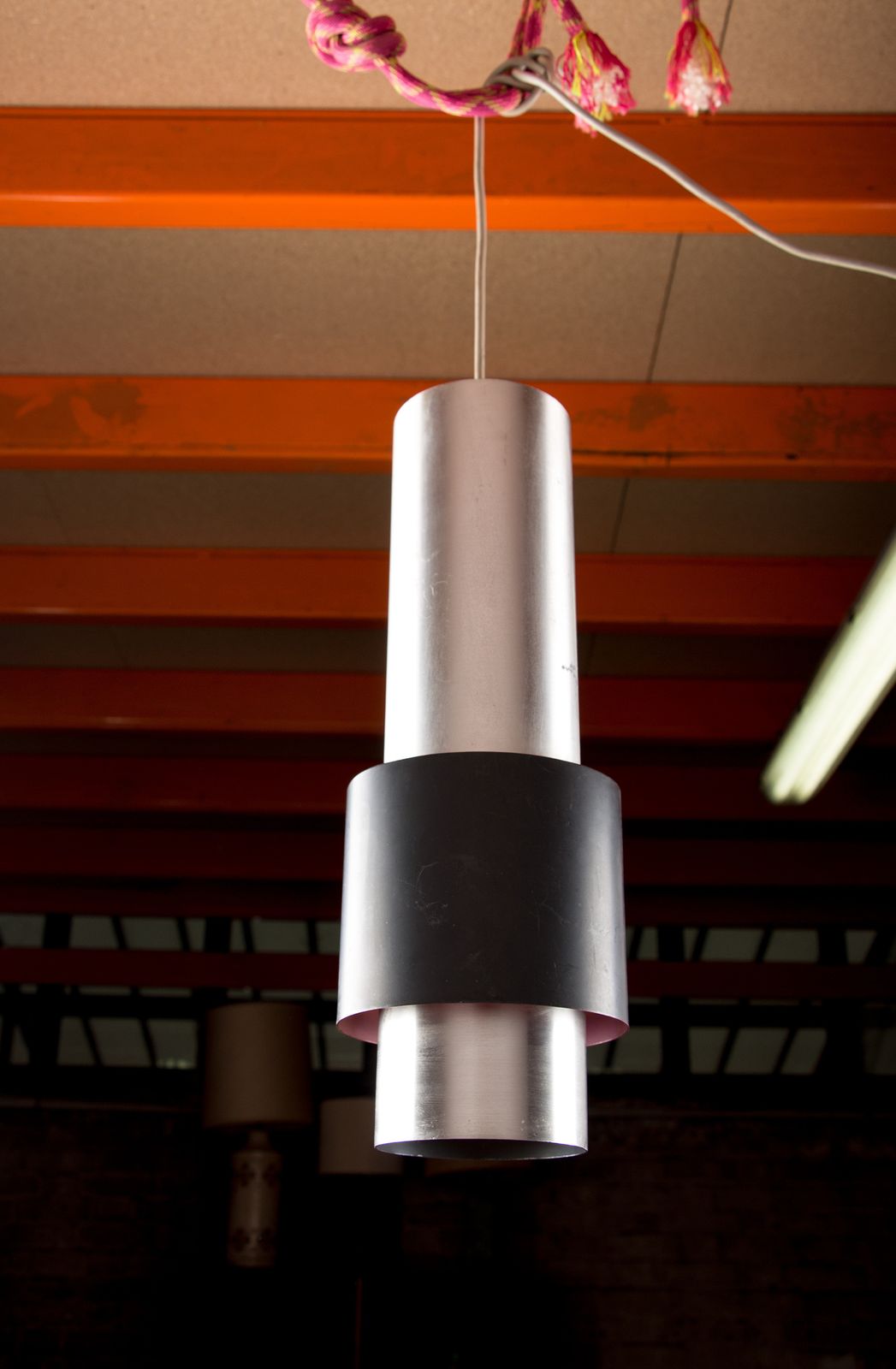 Large Danish Aluminum Pendant Light, Zénith Model By Jo Hammerborg For Fog & Mørup 1960. photo buy