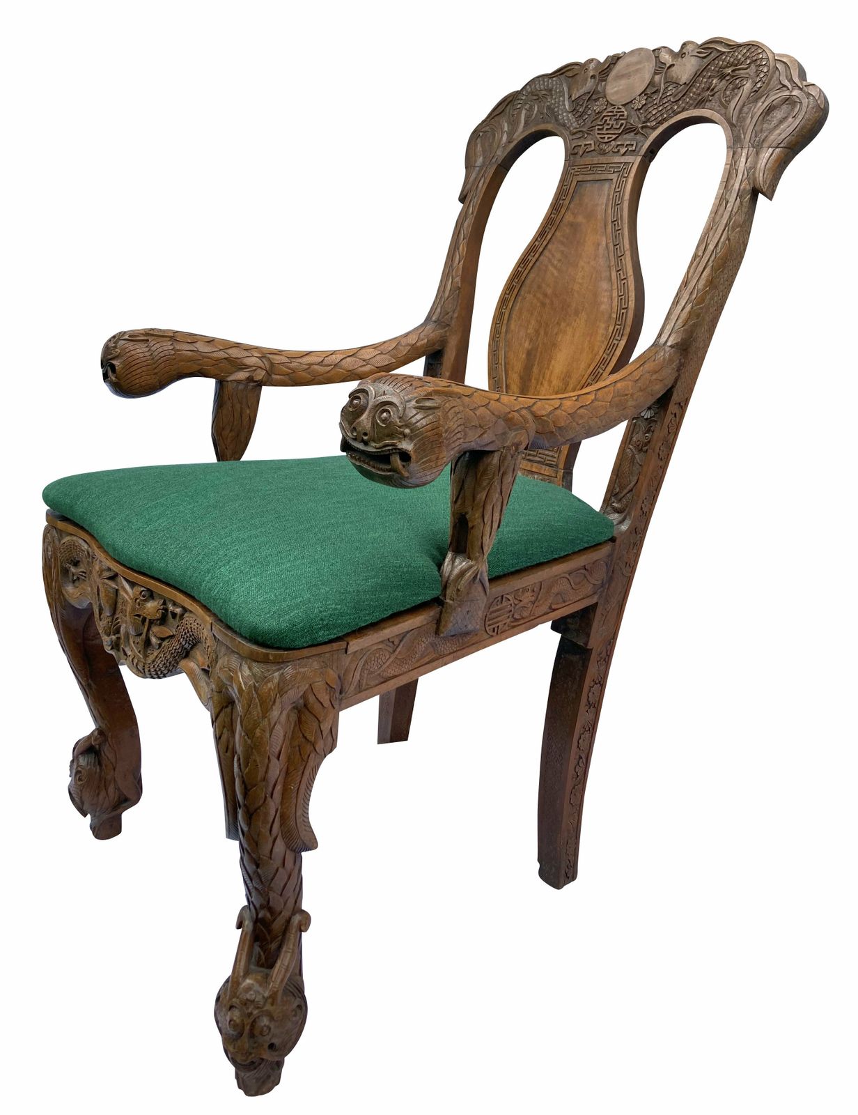 A Fine Pair Of XIX Century Chinese Armchairs In Teak photo vinterior