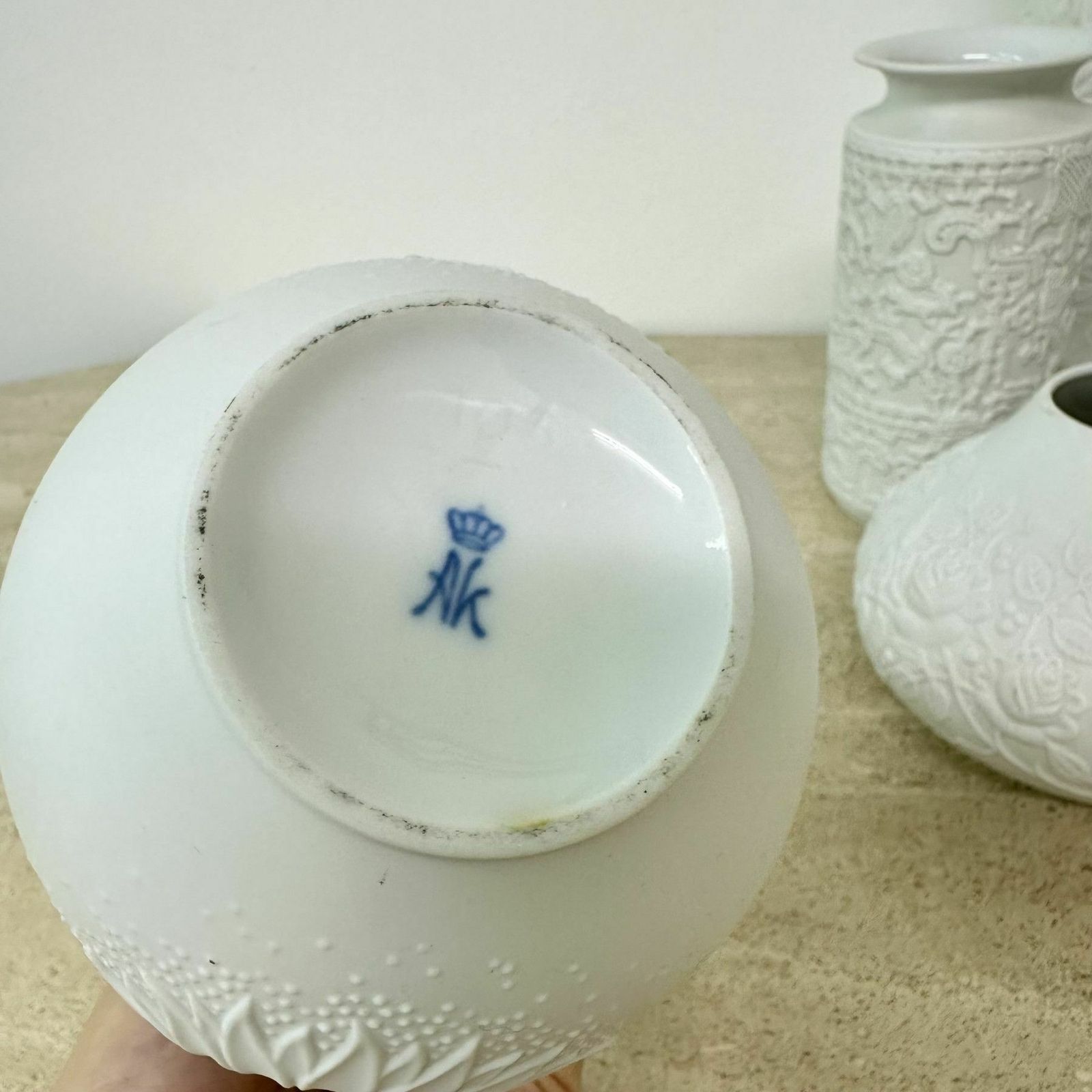 photo furniture Set Of 7 German Bisque Vases Kaiser Bavaria , 1960s