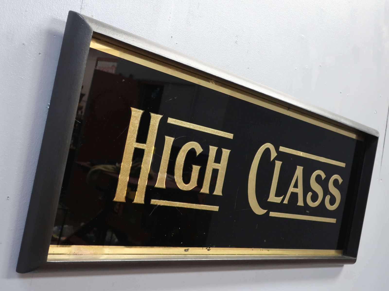 'High Class' Reverse Painted Gilt Glass Trade Sign photo Home Decor