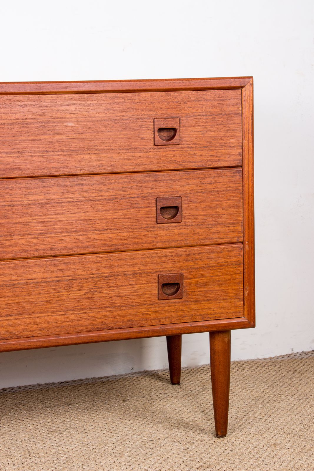 1500.0 Danish Chest Of Drawers Or Small Sideboard In Teak, 3 Large Drawers, 1960. photo