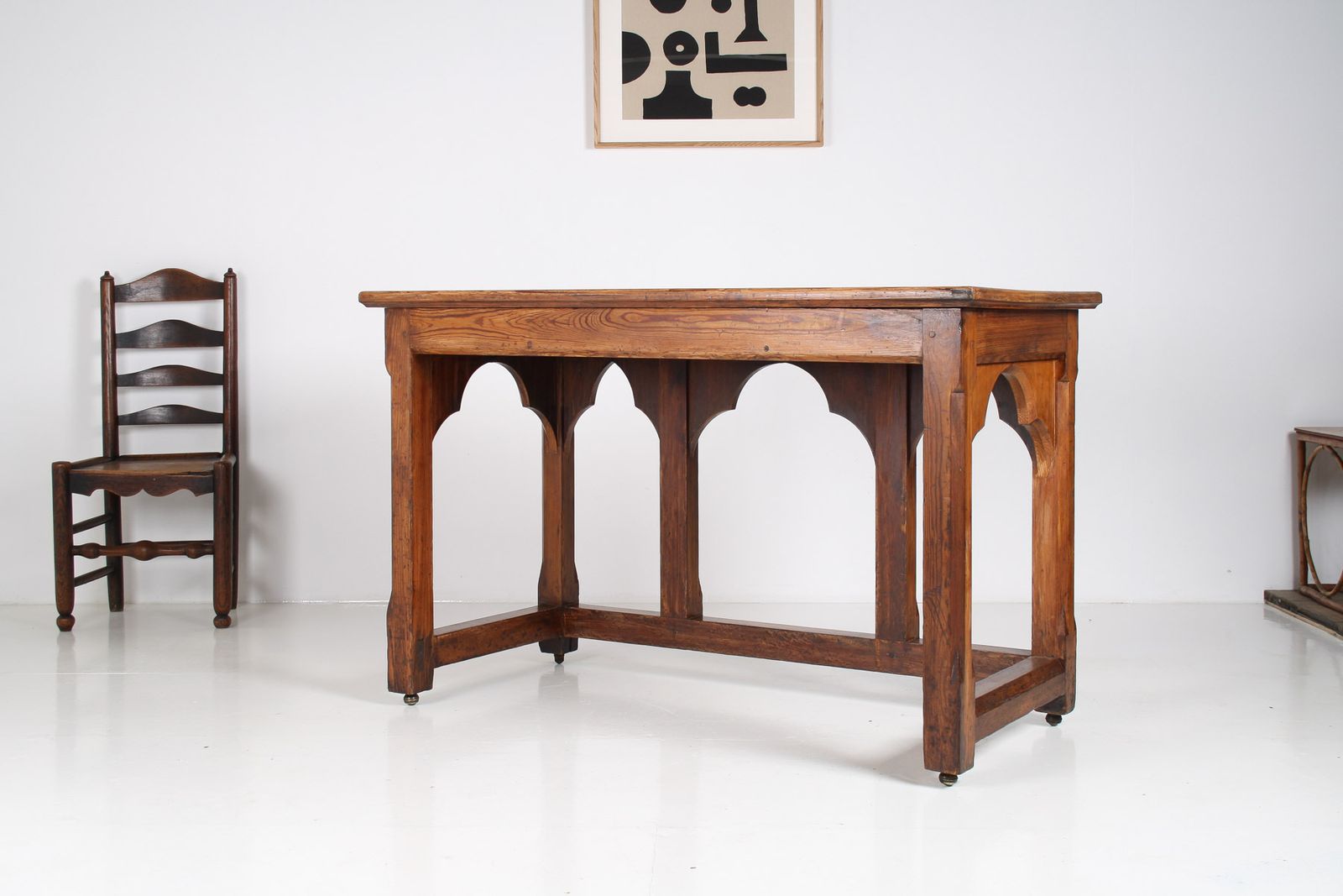 Large Victorian Ecclesiastical Gothic Revival Serving Table, Workstation Desk Or Countertop photo furniture