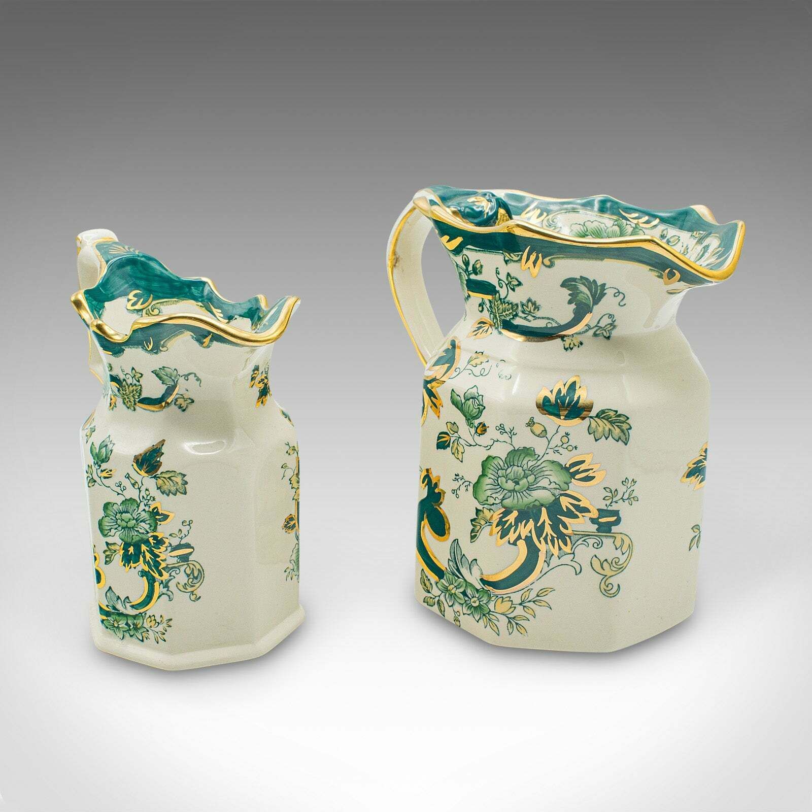 Antique Set Of Table Pouring Jugs, English, Ceramic, Gravy, Sauce, Cream, C.1920 photo Home Decor