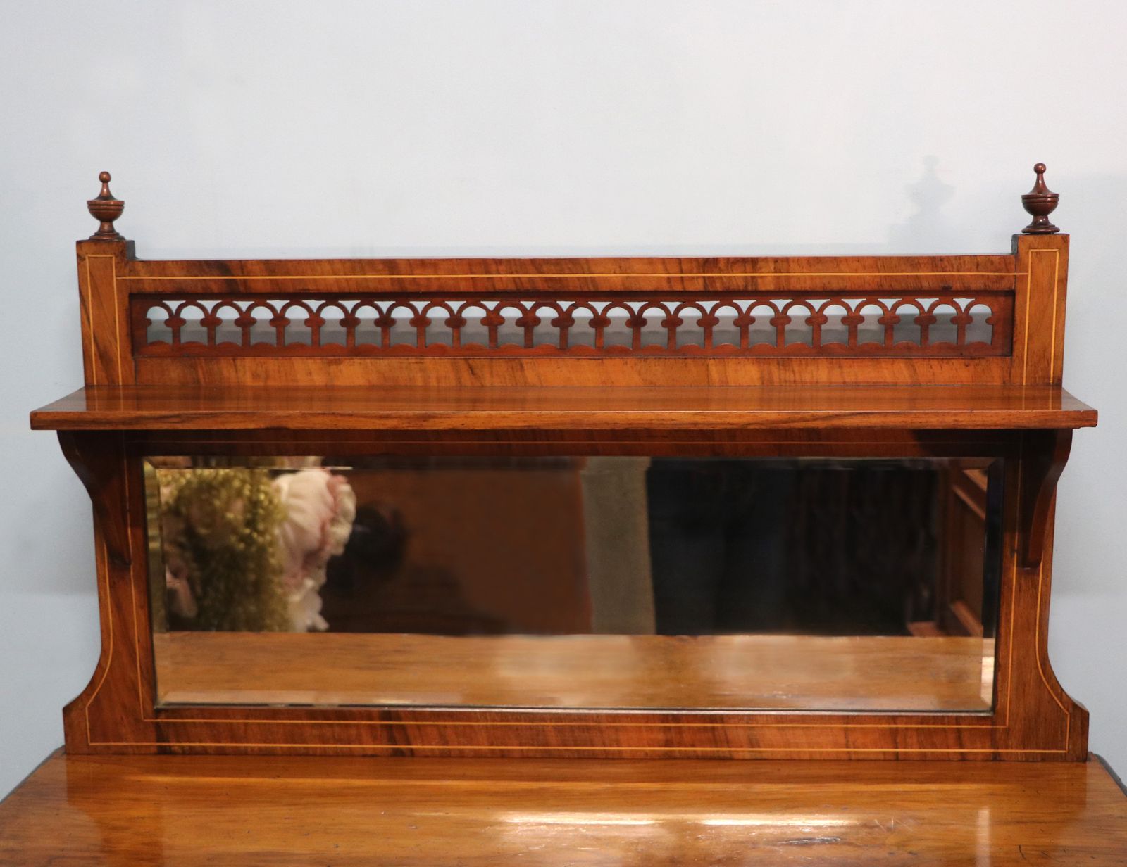 A Lovely Late Victorian Walnut Veneered And Inlaid Display Cabinet. photo vinterior