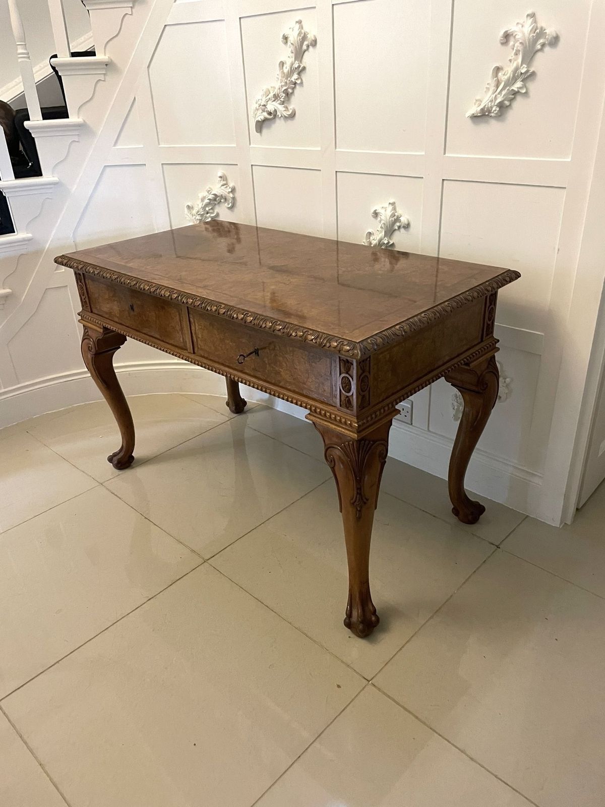 Outstanding Quality Antique Burr Walnut Freestanding Standing Hall Table photo buy