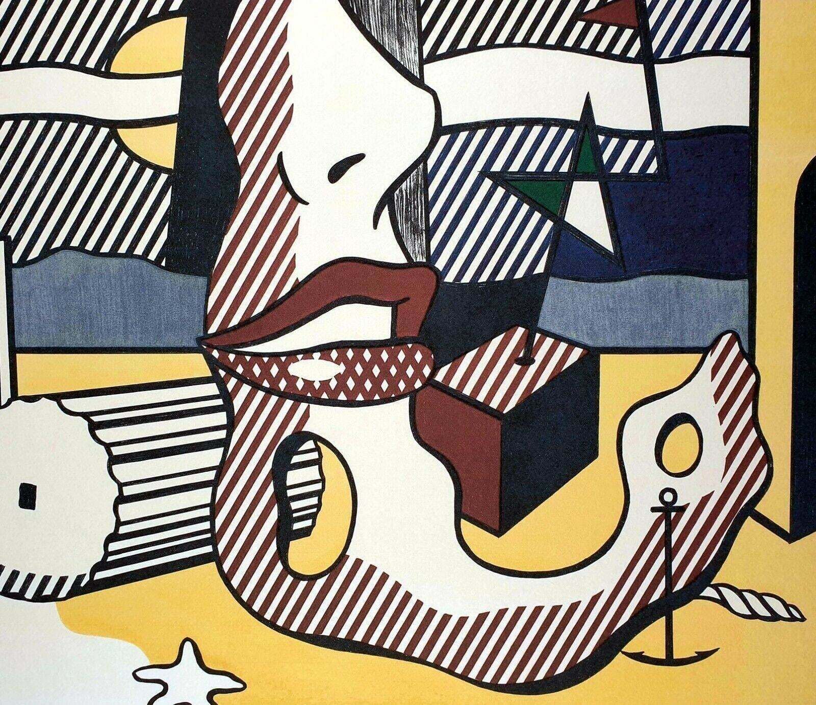 1980s After Roy Lichtenstein "A Bright Night" Limited Edition Lithograph photo furniture