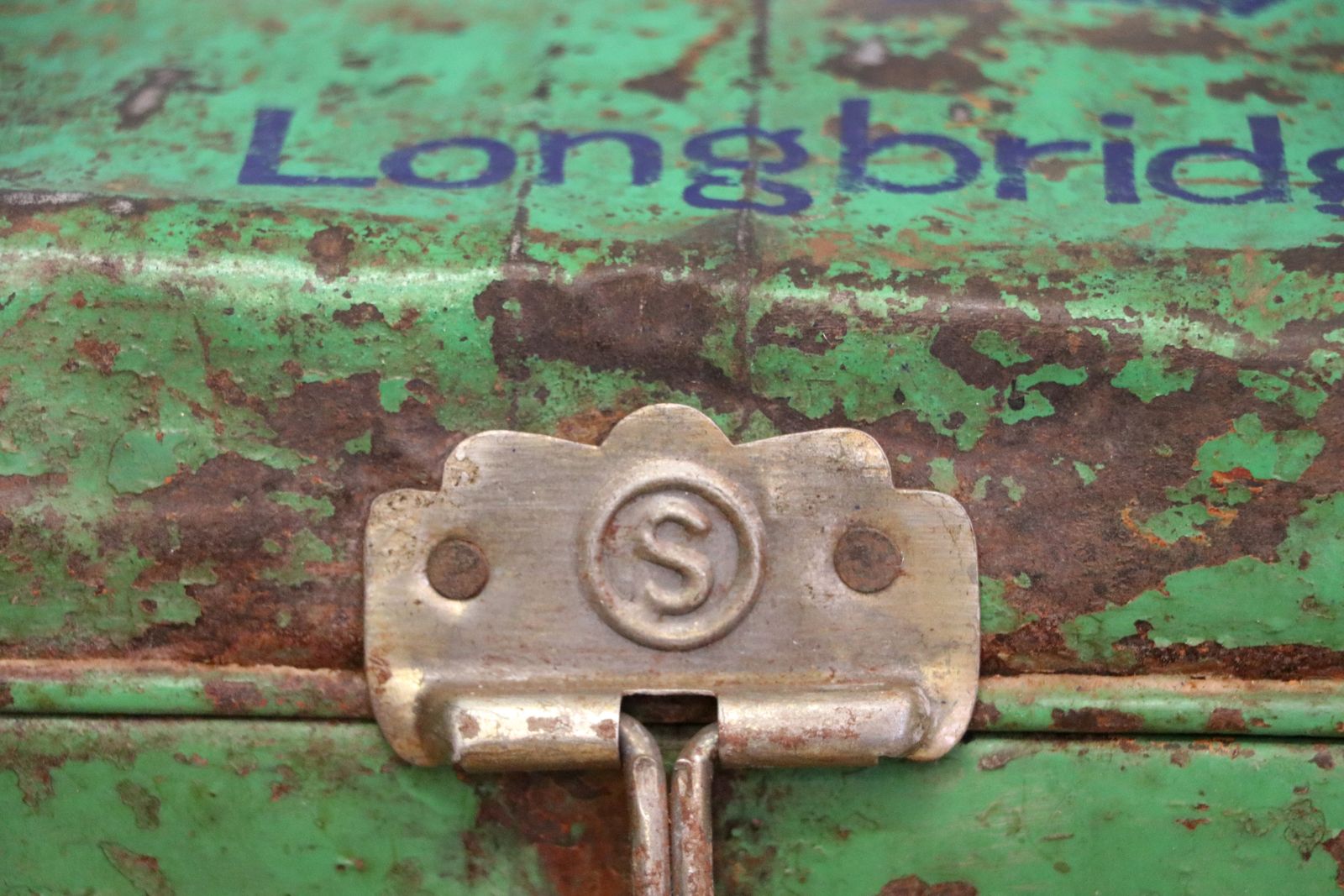 A Lovely Vintage Metal Trunk That Has Been Hand Sign Written With The Emblem For Austin Cars. photo buy