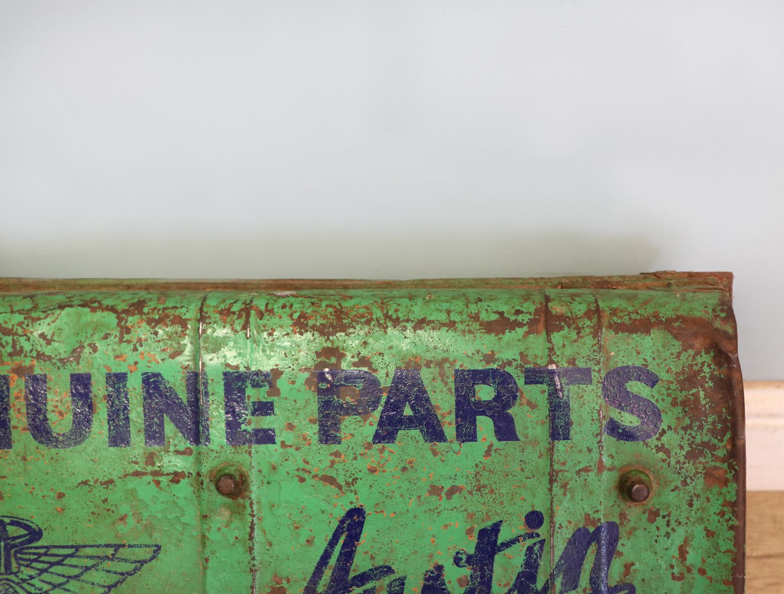 photo buy A Lovely Vintage Metal Trunk That Has Been Hand Sign Written With The Emblem For Austin Cars.