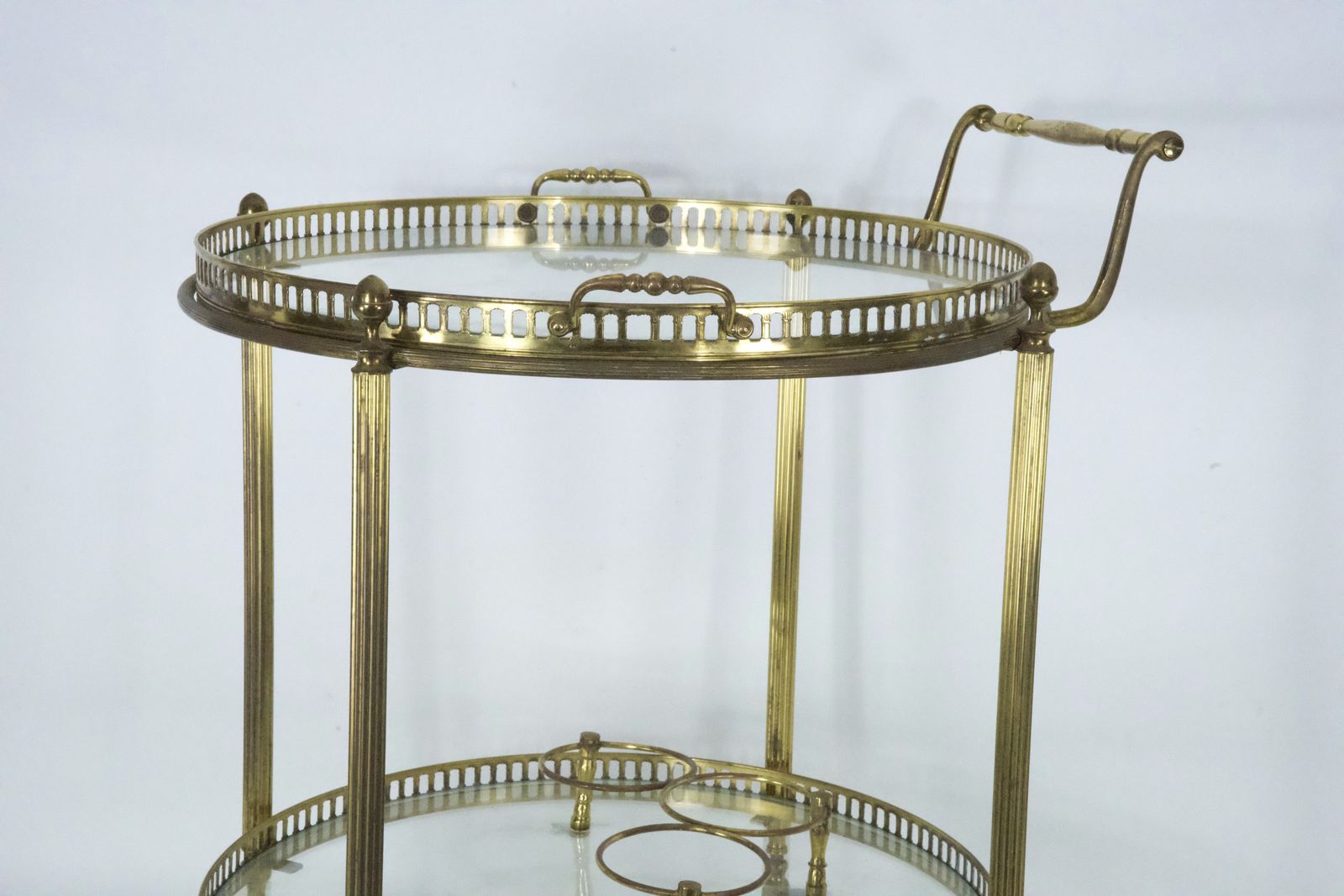 Mid Century Modern Brass And Glass Bar Cart By Cesare Lacca, Italy, 1950s. photo vintage