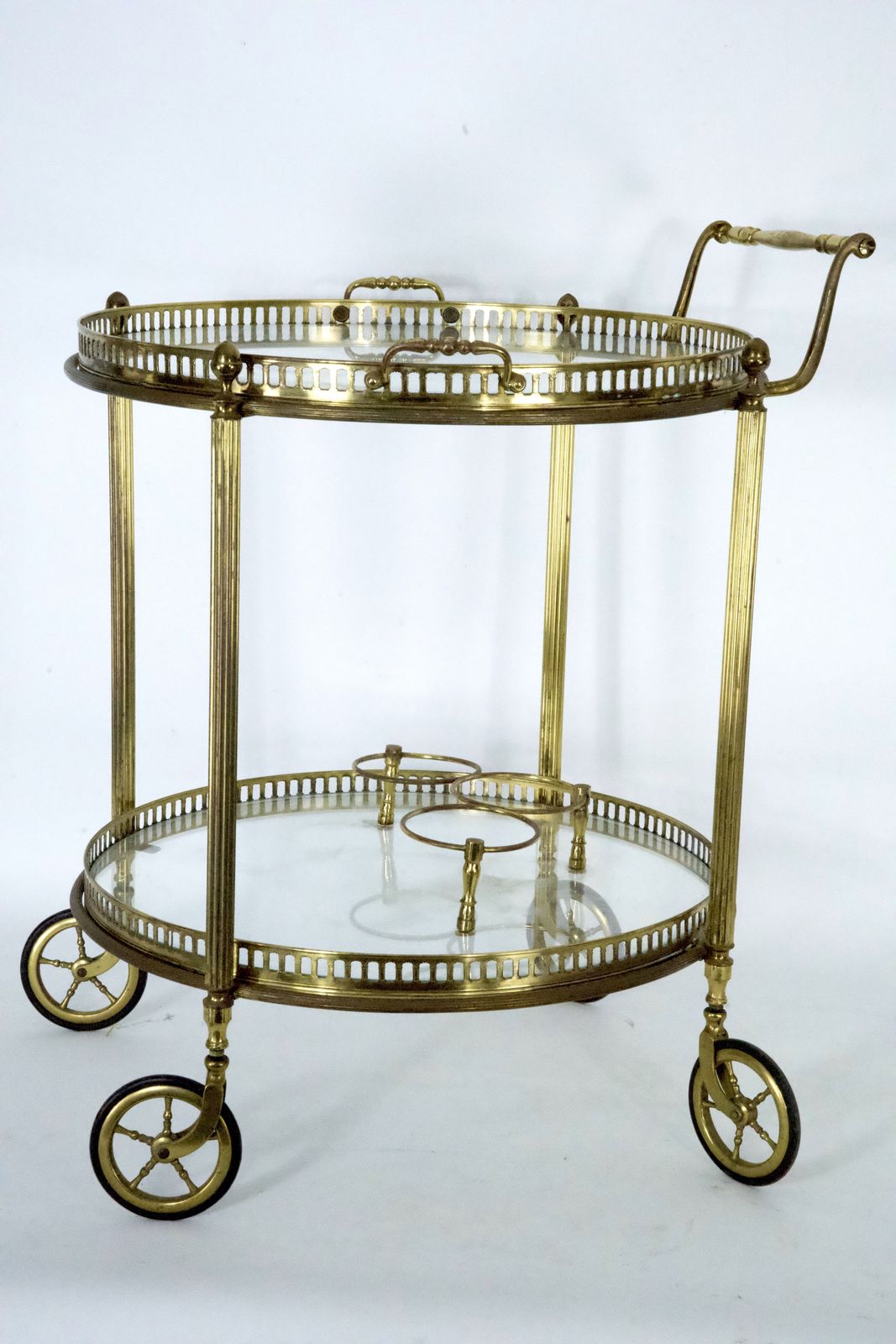 photo furniture Mid Century Modern Brass And Glass Bar Cart By Cesare Lacca, Italy, 1950s.