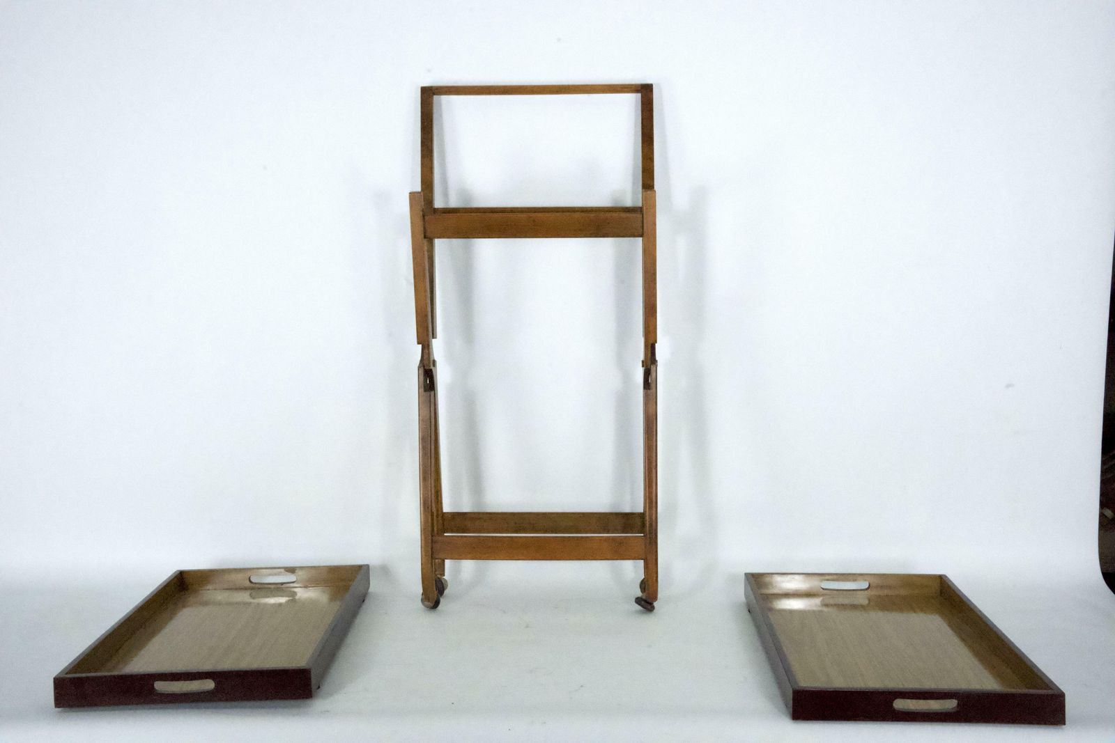 photo for sale Mid Century Wood And Formica Bar Cart In The Manner Of Angelo Ostuni, Italy 1950s.