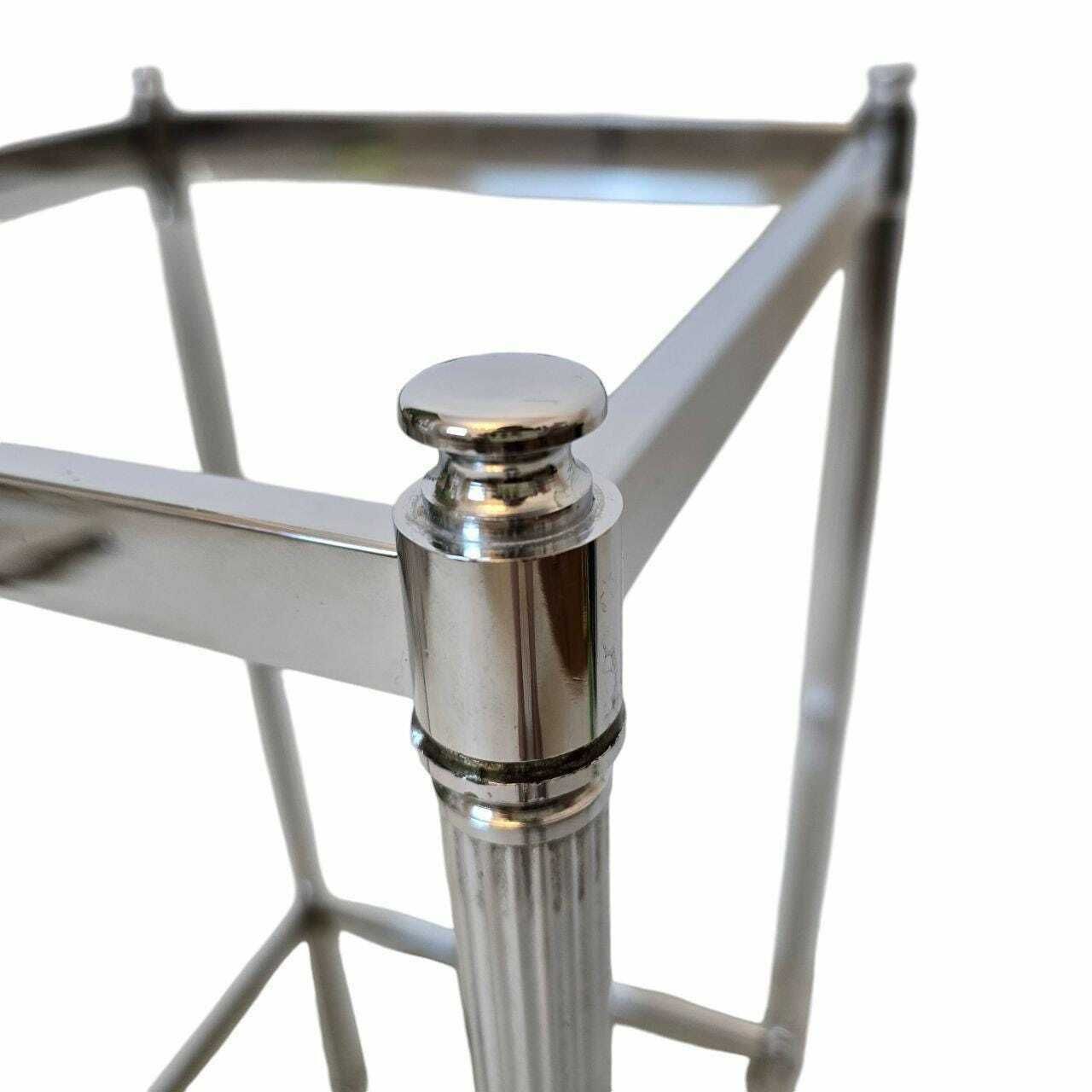 Vintage Mid Century Modern Chrom And Smoky Glass Rack photo for sale