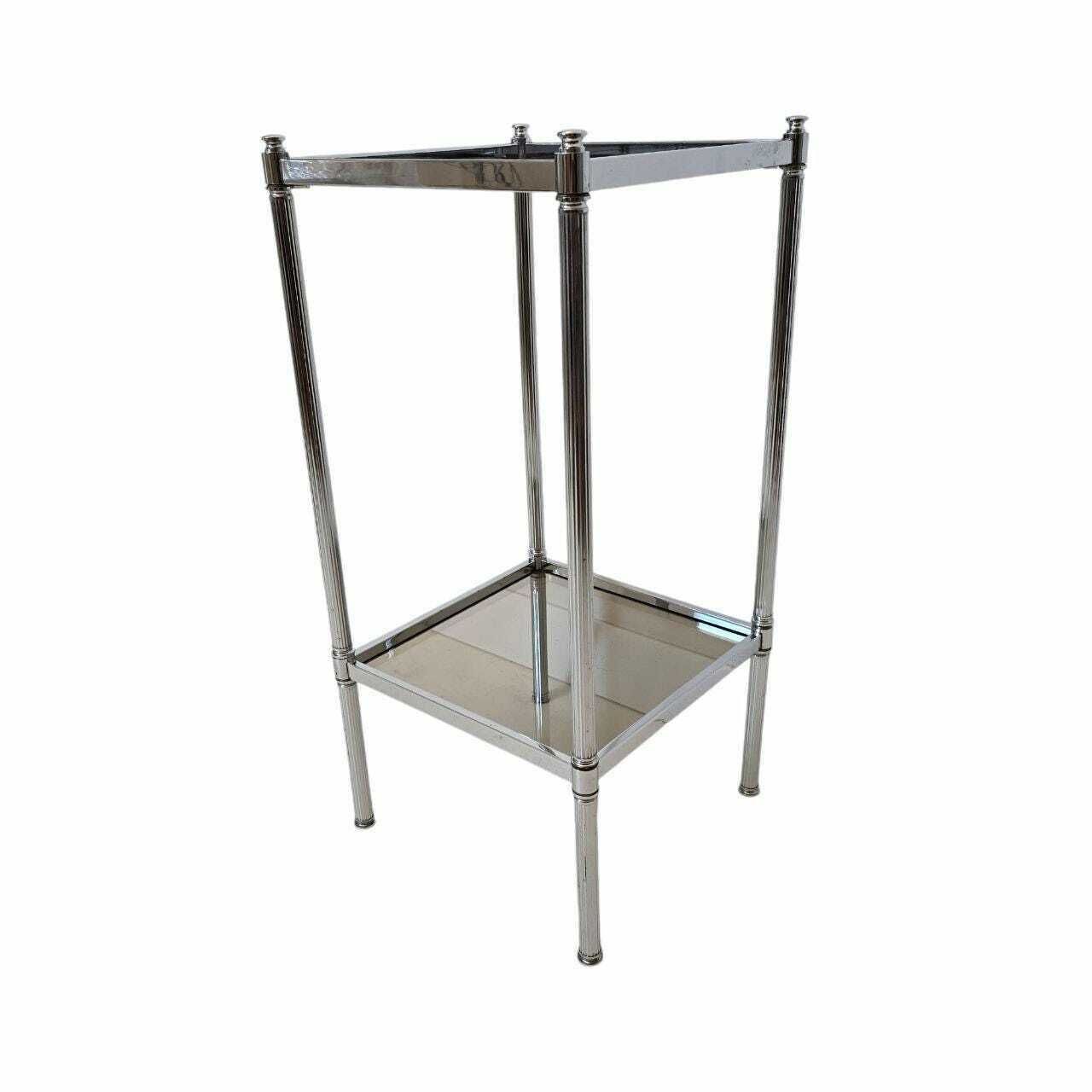 Vintage Mid Century Modern Chrom And Smoky Glass Rack photo vintage