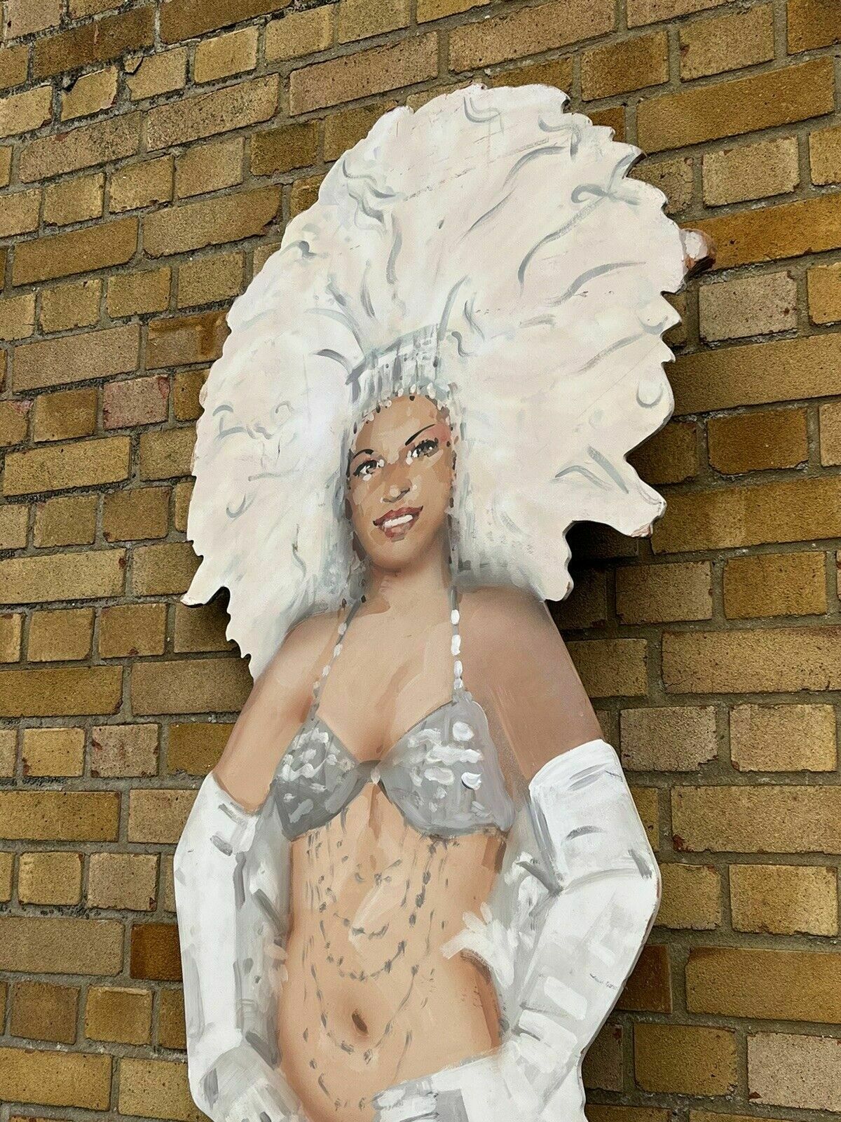 Burlesque Stage Prop. Huge Hand Painted 8 Feet Tall photo vintage