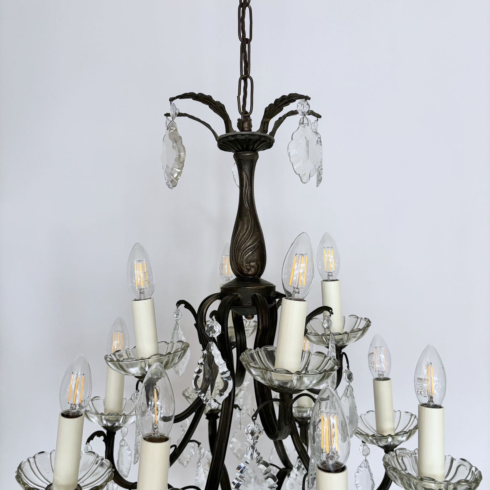 Birdcage Chandelier With Glass Bobéche Pans photo vinterior
