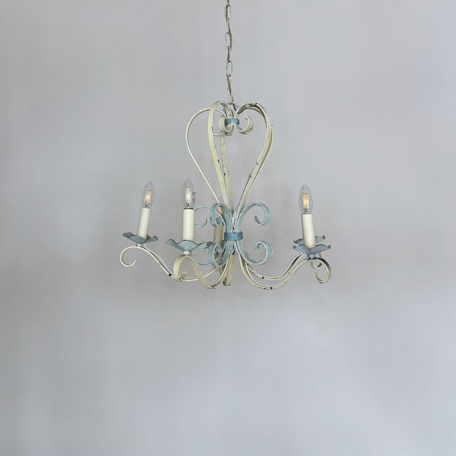 Painted Wrought Iron Chandelier