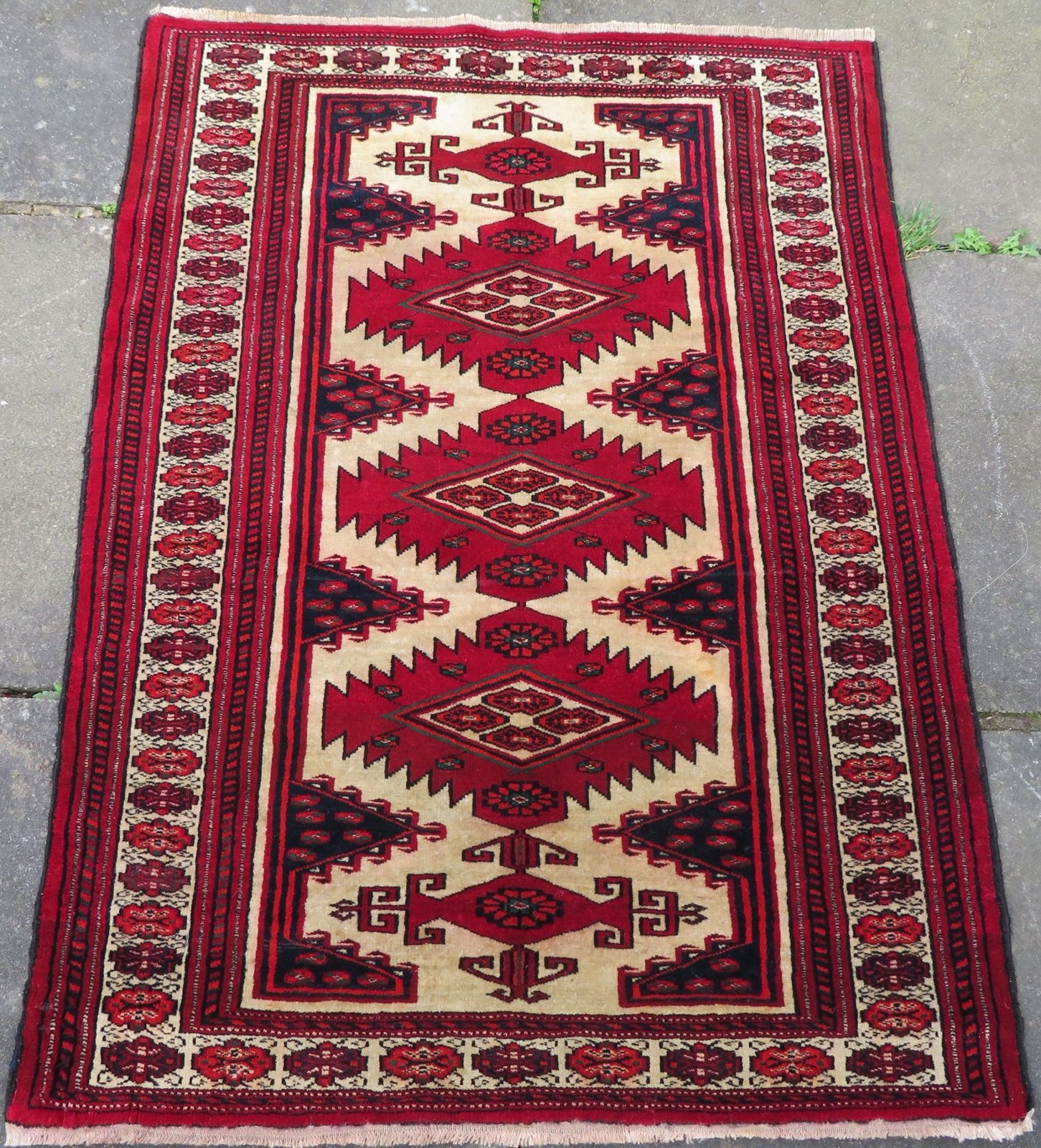 Antique Turkmen Afghan Kizil Ayak Rug. Turkmenistan Or North Afghanistan.Early 20th Century. 133cm X 98cm. photo furniture
