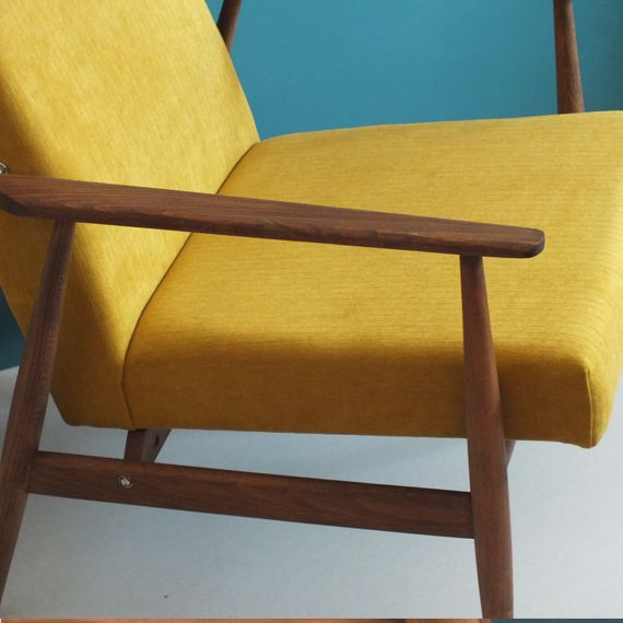 Pair Of Vintage Armchair Form Mid Century, Mustard, Restored photo vinterior