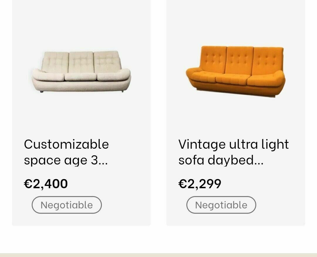 Furniture Atlantis Czech Vintage Space Age Sofa Mcm Lightweight Unique Seating 3 Seater photo