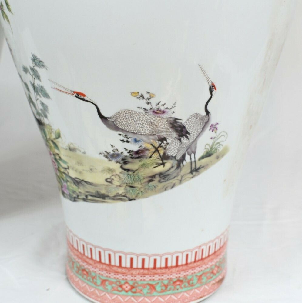photo for sale Pair Chinese Qianjiang Porcelain Vases Urns Pheasant