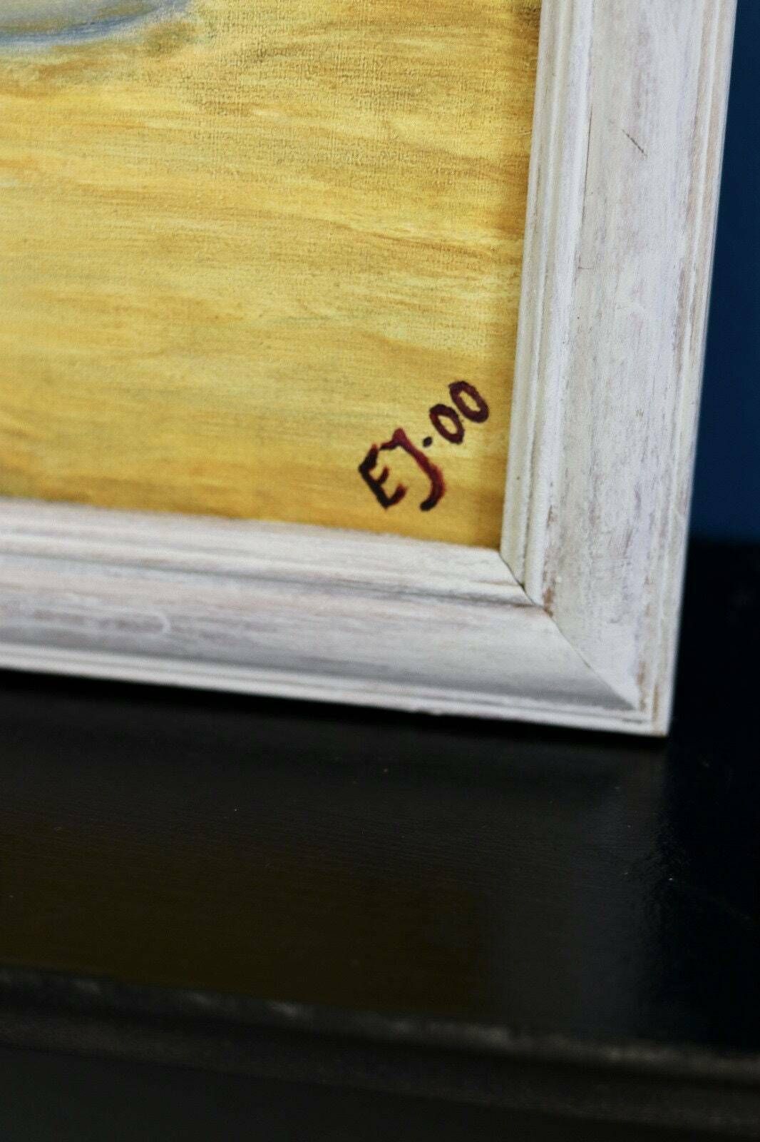 Swedish Mid Century Oil On Canvas " Still Life" Vintage And Framed photo vinterior