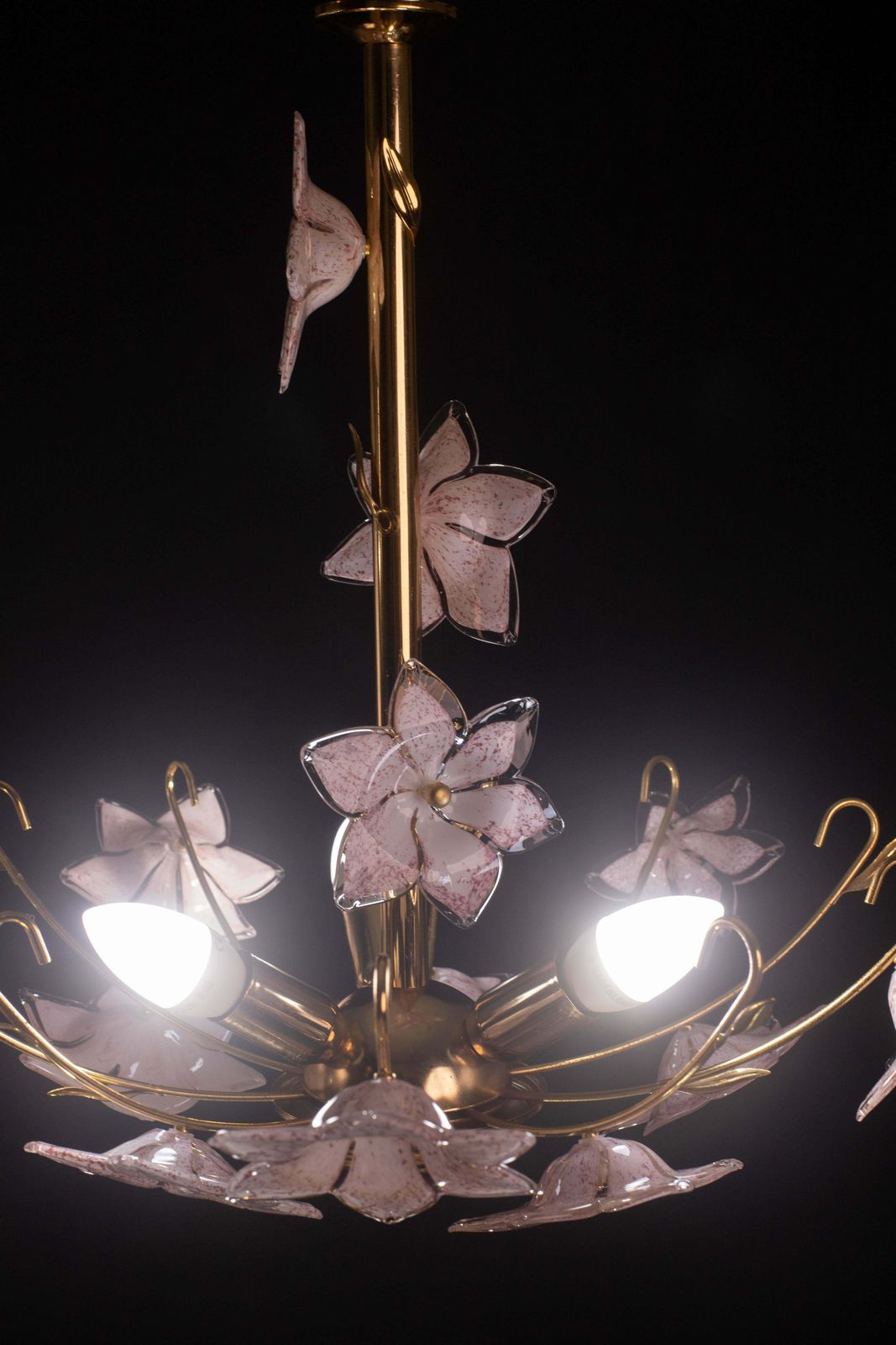Lovely Murano Chandelier Pink Flowers, 1970 photo buy
